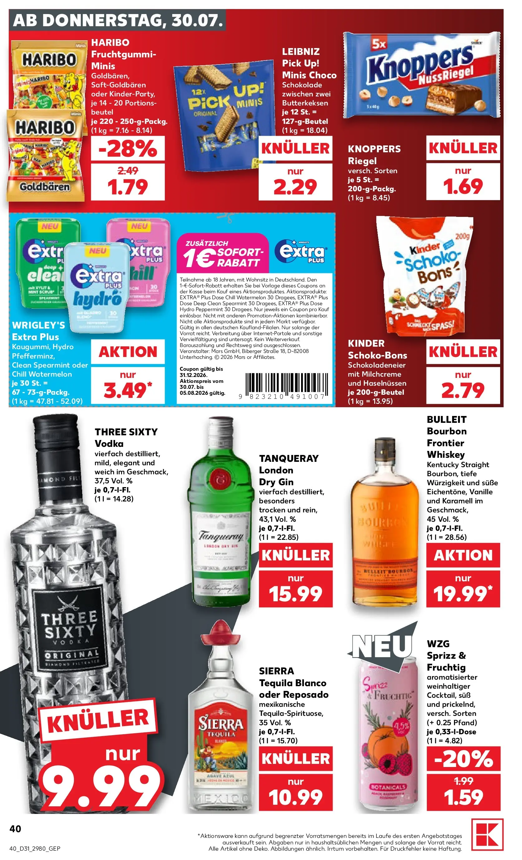 Prospekt Kaufland ab 30.07.2026 ยป Angebote und Werbung Online | Seite: 40 | Produkte: Haribo, Schokolade, Mars, Knoppers Prospekt Kaufland ab 30.07.2026 ยป Angebote Online zum Blรคttern | Seite: 40 | Produkte: Haribo, Schokolade, Mars, Knoppers