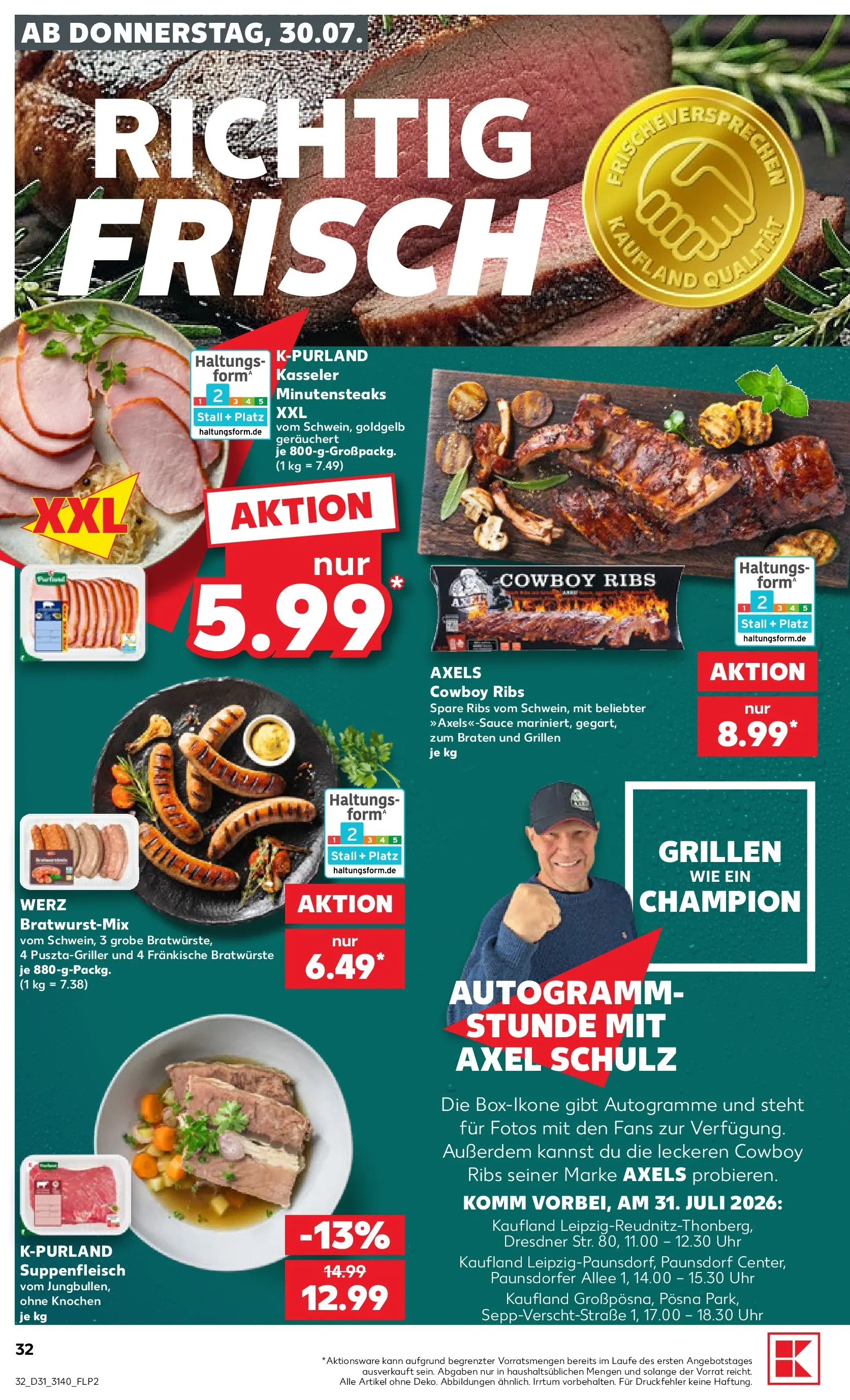 Prospekt Kaufland ab 30.07.2026 ยป Angebote und Werbung Online | Seite: 32 | Produkte: Spare ribs, Suppenfleisch, Uhr Prospekt Kaufland ab 30.07.2026 ยป Angebote Online zum Blรคttern | Seite: 32 | Produkte: Spare ribs, Suppenfleisch, Uhr