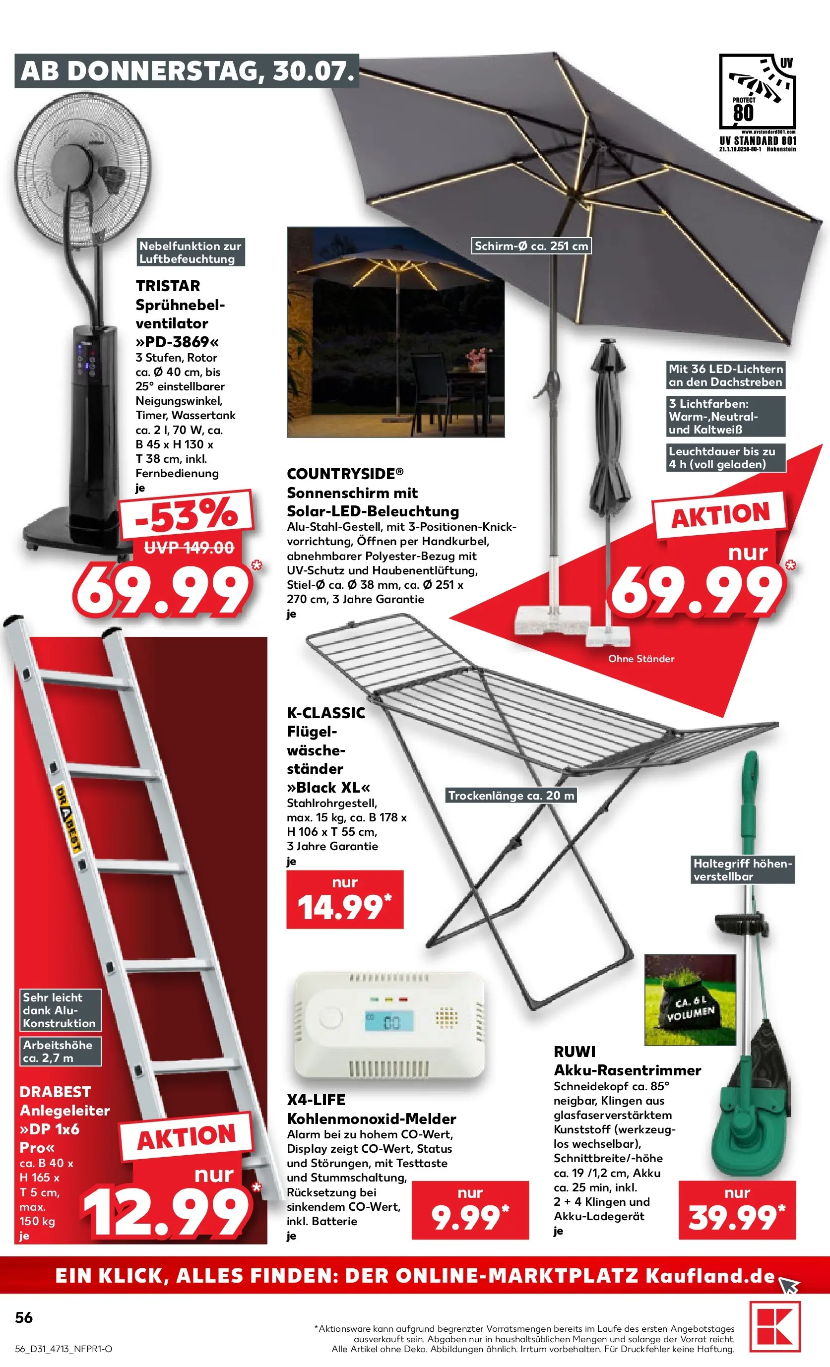 Prospekt Kaufland ab 30.07.2026 ยป Angebote und Werbung Online | Seite: 56 | Produkte: Ventilator, Batterie, Sonnenschirm Prospekt Kaufland ab 30.07.2026 ยป Angebote Online zum Blรคttern | Seite: 56 | Produkte: Ventilator, Batterie, Sonnenschirm