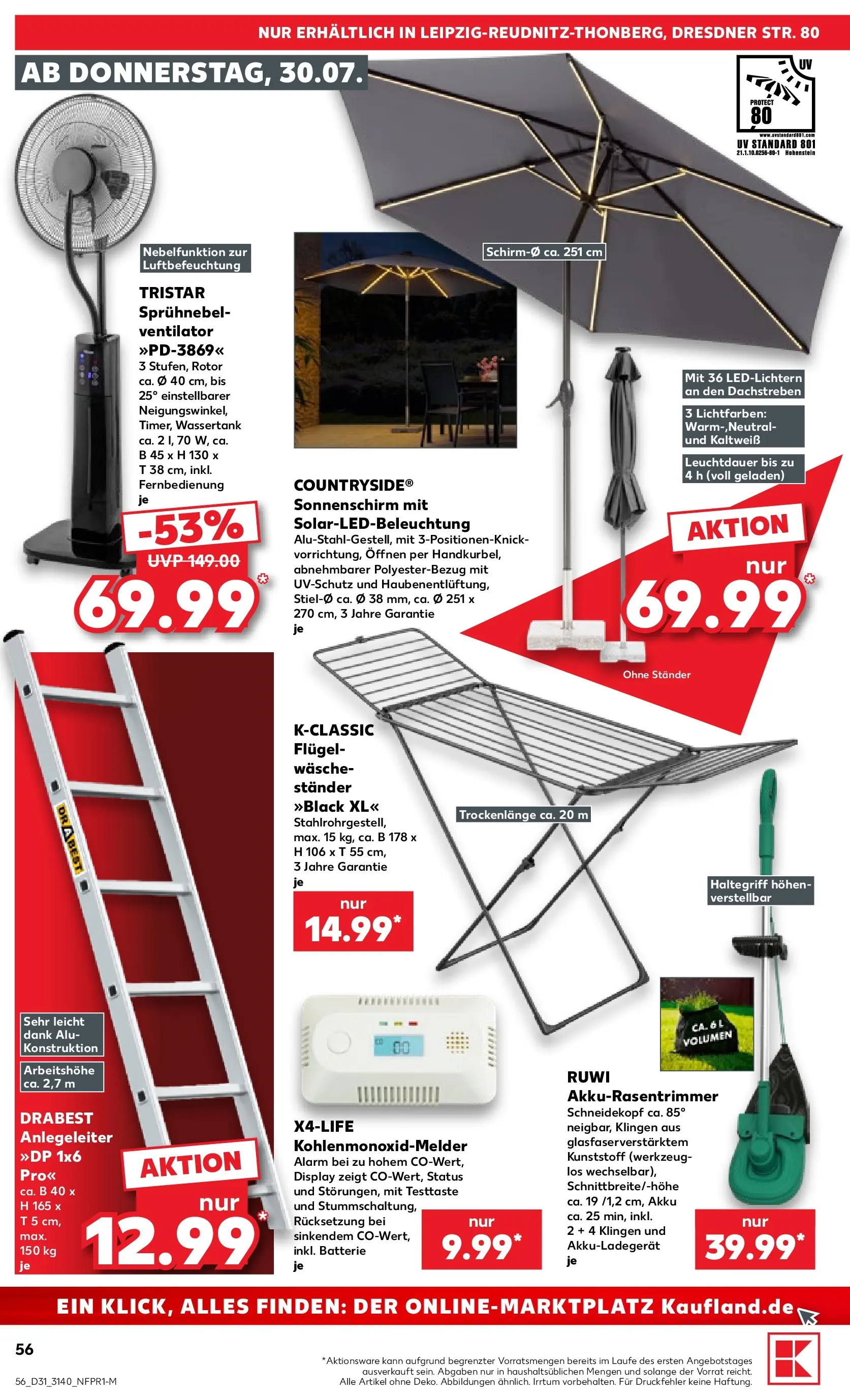 Prospekt Kaufland ab 30.07.2026 ยป Angebote und Werbung Online | Seite: 56 | Produkte: Ventilator, Batterie, Sonnenschirm Prospekt Kaufland ab 30.07.2026 ยป Angebote Online zum Blรคttern | Seite: 56 | Produkte: Ventilator, Batterie, Sonnenschirm
