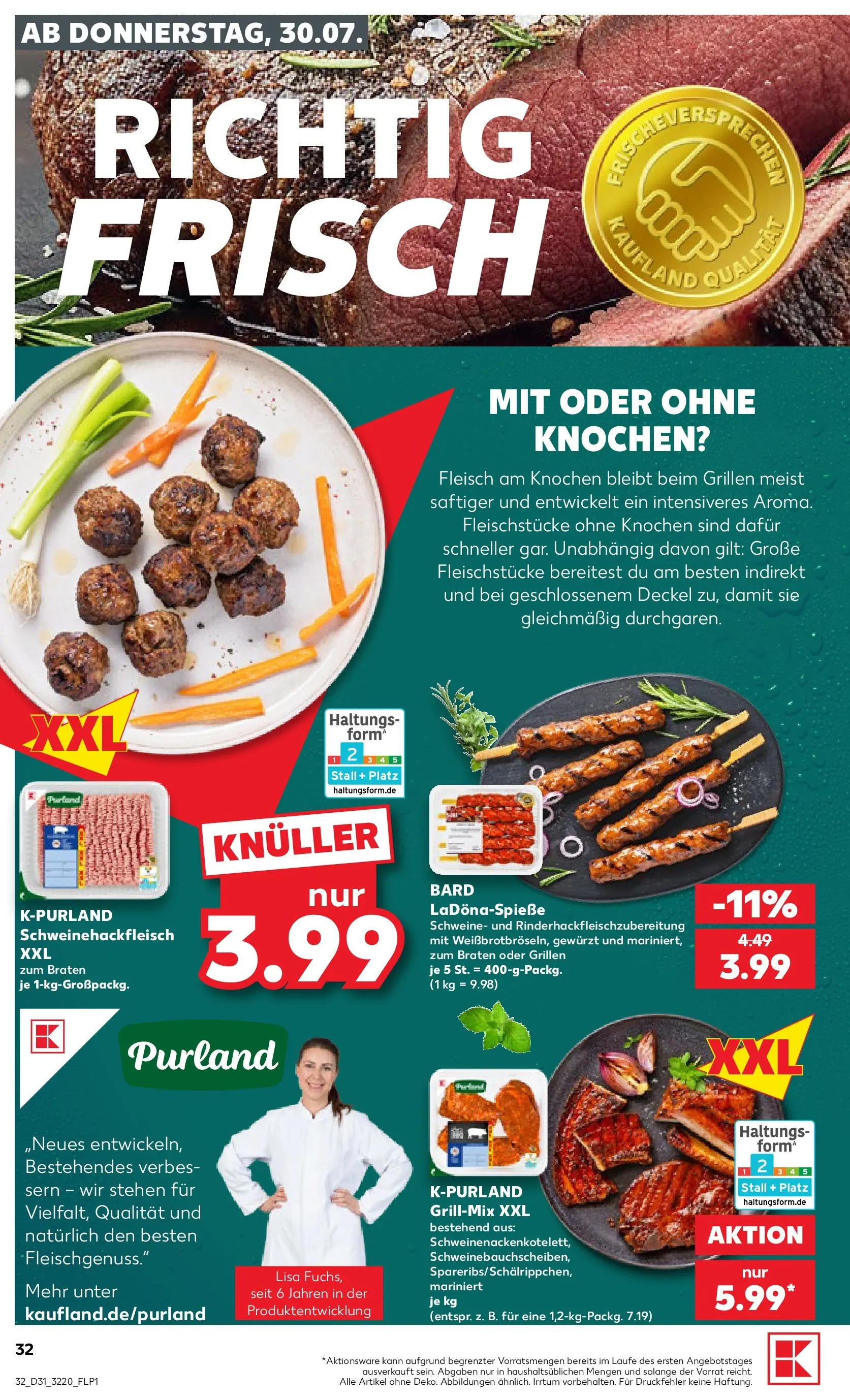 Prospekt Kaufland ab 30.07.2026 ยป Angebote und Werbung Online | Seite: 32 | Produkte: Fleisch Prospekt Kaufland ab 30.07.2026 ยป Angebote Online zum Blรคttern | Seite: 32 | Produkte: Fleisch