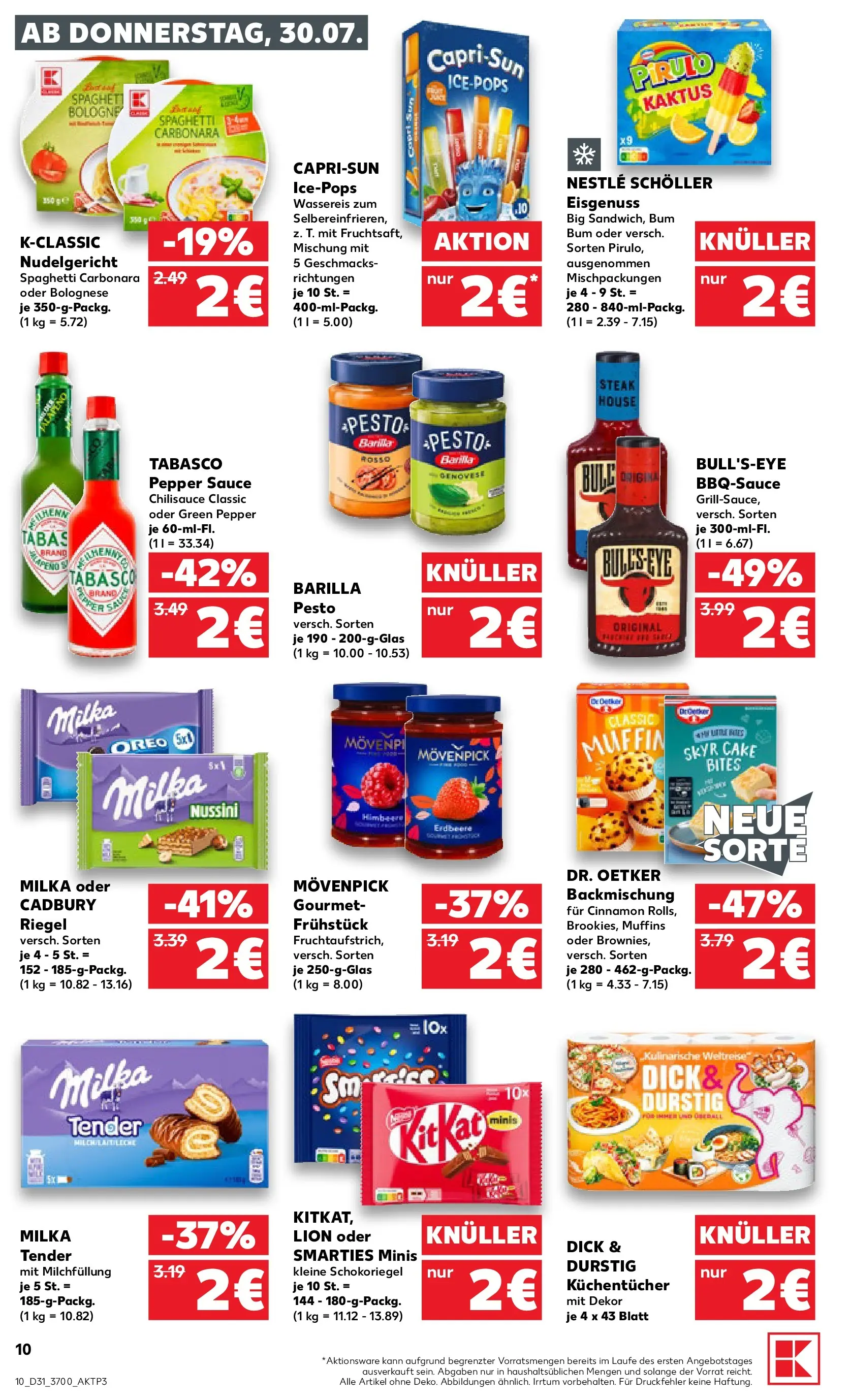 Prospekt Kaufland ab 30.07.2026 ยป Angebote und Werbung Online | Seite: 10 | Produkte: Barilla pesto, Smarties, Milka, Skyr Prospekt Kaufland ab 30.07.2026 ยป Angebote Online zum Blรคttern | Seite: 10 | Produkte: Barilla pesto, Smarties, Milka, Skyr