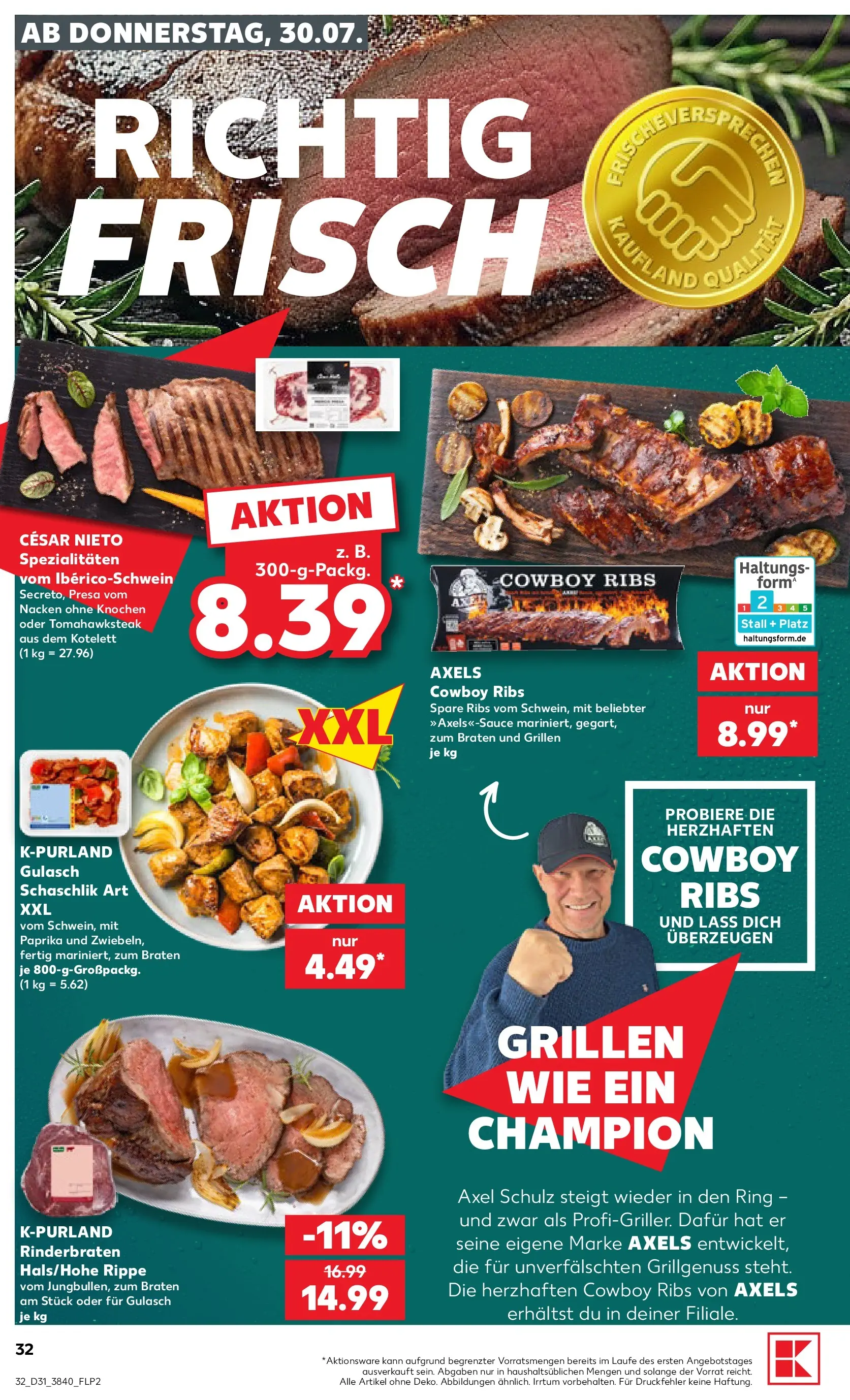 Prospekt Kaufland ab 30.07.2026 ยป Angebote und Werbung Online | Seite: 32 | Produkte: Rinderbraten, Spare ribs, Paprika, Gulasch Prospekt Kaufland ab 30.07.2026 ยป Angebote Online zum Blรคttern | Seite: 32 | Produkte: Rinderbraten, Spare ribs, Paprika, Gulasch