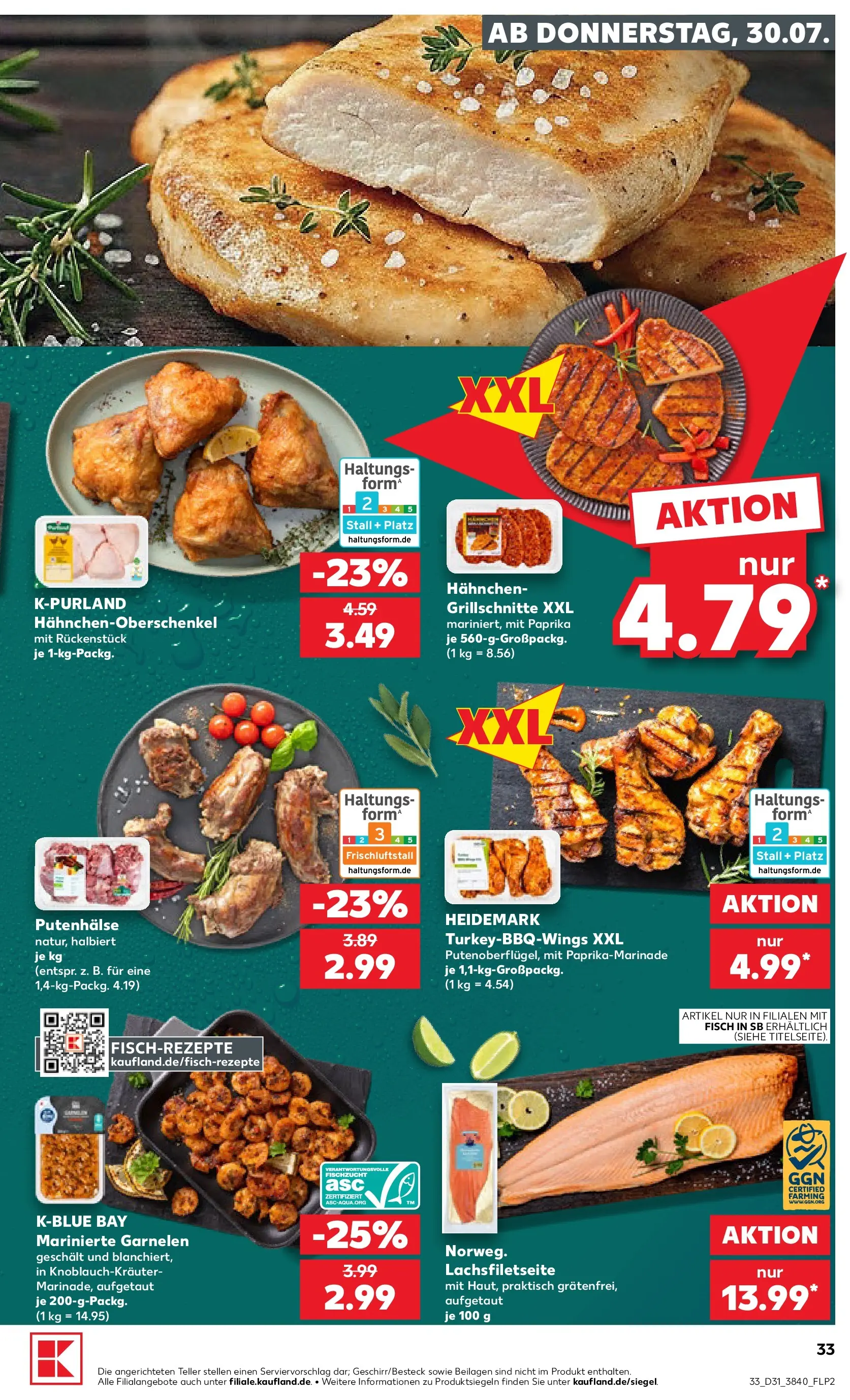 Prospekt Kaufland ab 30.07.2026 ยป Angebote und Werbung Online | Seite: 33 | Produkte: Hahnchen, Garnelen, Fisch, Paprika Prospekt Kaufland ab 30.07.2026 ยป Angebote Online zum Blรคttern | Seite: 33 | Produkte: Hahnchen, Garnelen, Fisch, Paprika