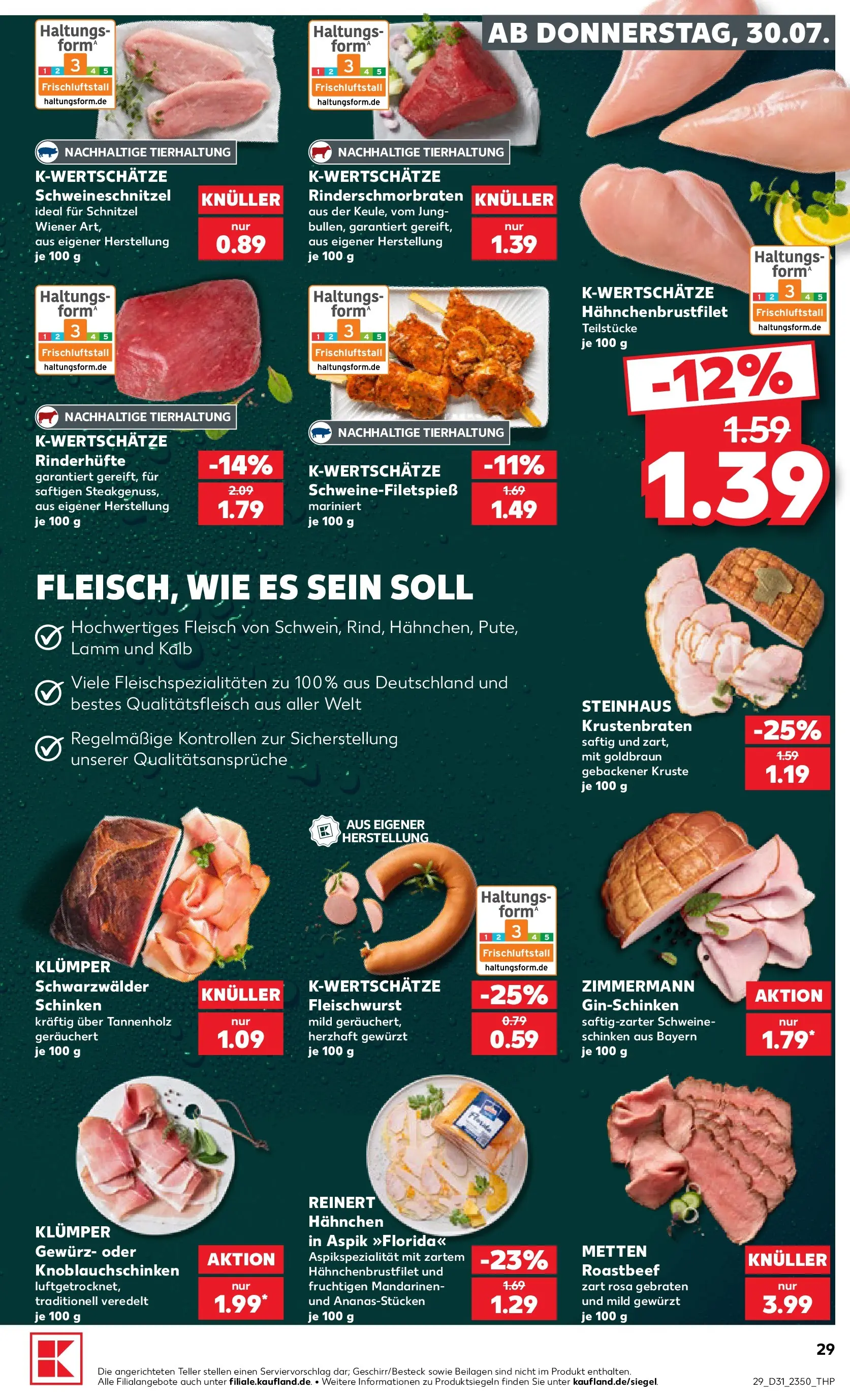 Prospekt Kaufland ab 30.07.2026 ยป Angebote und Werbung Online | Seite: 29 | Produkte: Hahnchen, Krustenbraten, Schinken, Fleisch Prospekt Kaufland ab 30.07.2026 ยป Angebote Online zum Blรคttern | Seite: 29 | Produkte: Hahnchen, Krustenbraten, Schinken, Fleisch