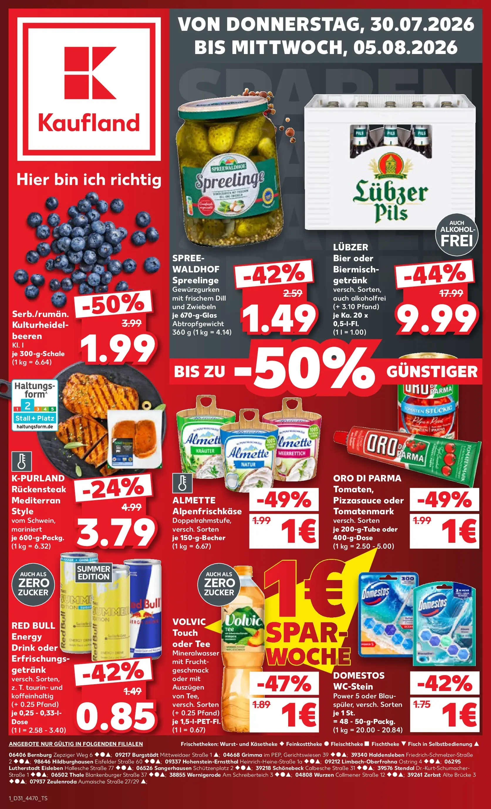 Prospekt Kaufland ab 30.07.2026 ยป Angebote und Werbung Online | Seite: 1 | Produkte: Mineralwasser, Fisch, Tee, Volvic Prospekt Kaufland ab 30.07.2026 ยป Angebote Online zum Blรคttern | Seite: 1 | Produkte: Mineralwasser, Fisch, Tee, Volvic
