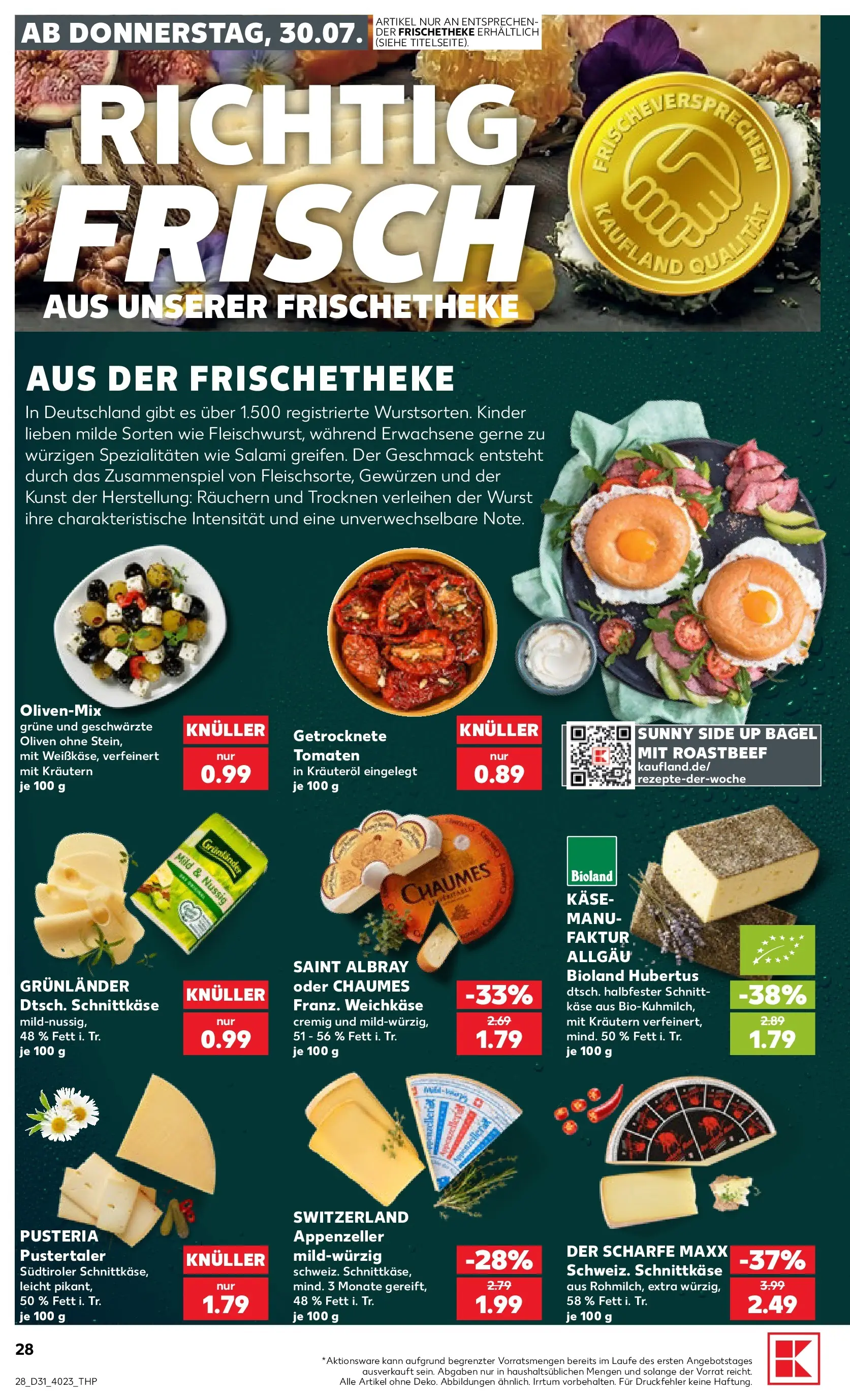 Prospekt Kaufland ab 30.07.2026 » Angebote Online zum Blättern | Seite: 28 | Produkte: Tomaten, Grunlander, Wurst, Salami