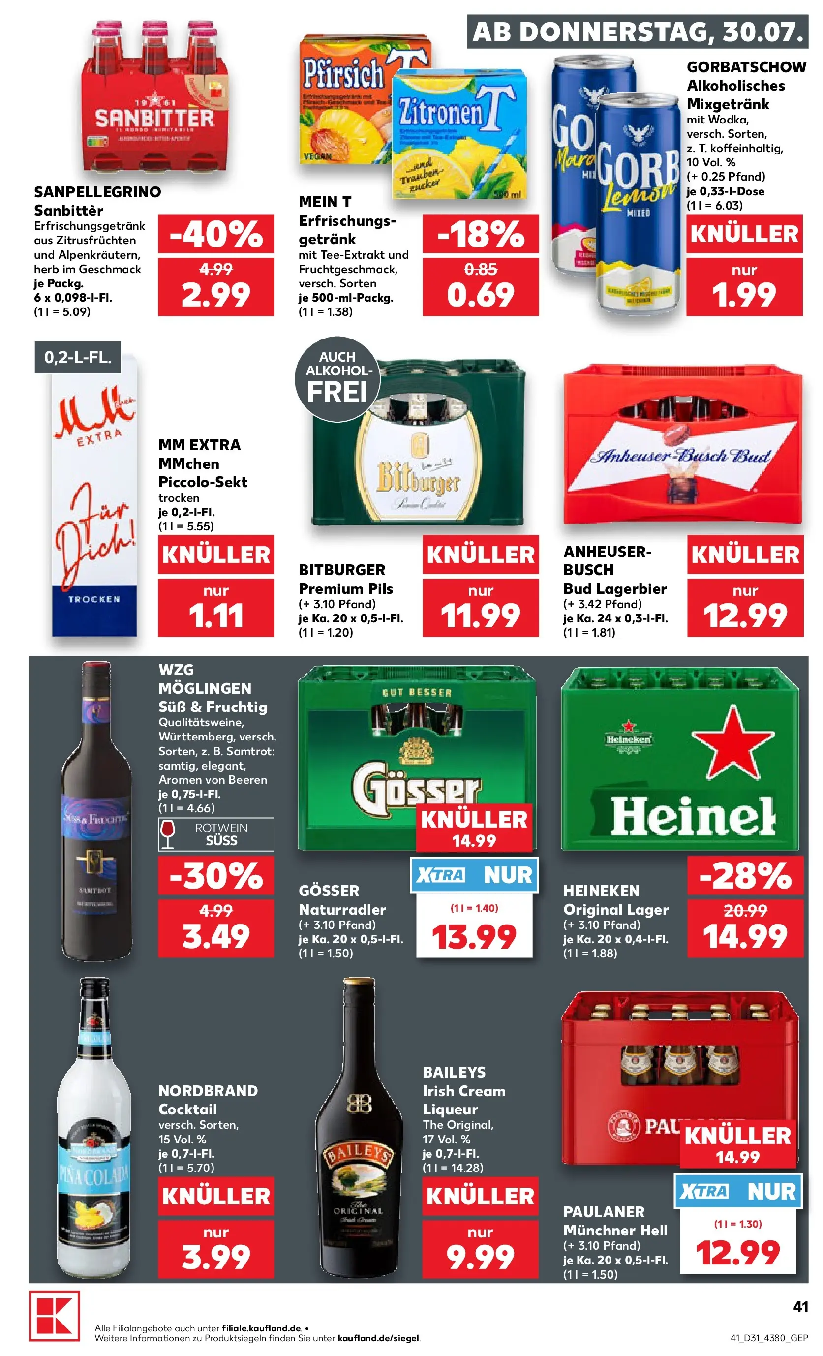 Prospekt Kaufland ab 30.07.2026 ยป Angebote und Werbung Online | Seite: 41 | Produkte: Heineken, Pfirsich, Baileys, Zitronen Prospekt Kaufland ab 30.07.2026 ยป Angebote Online zum Blรคttern | Seite: 41 | Produkte: Heineken, Pfirsich, Baileys, Zitronen