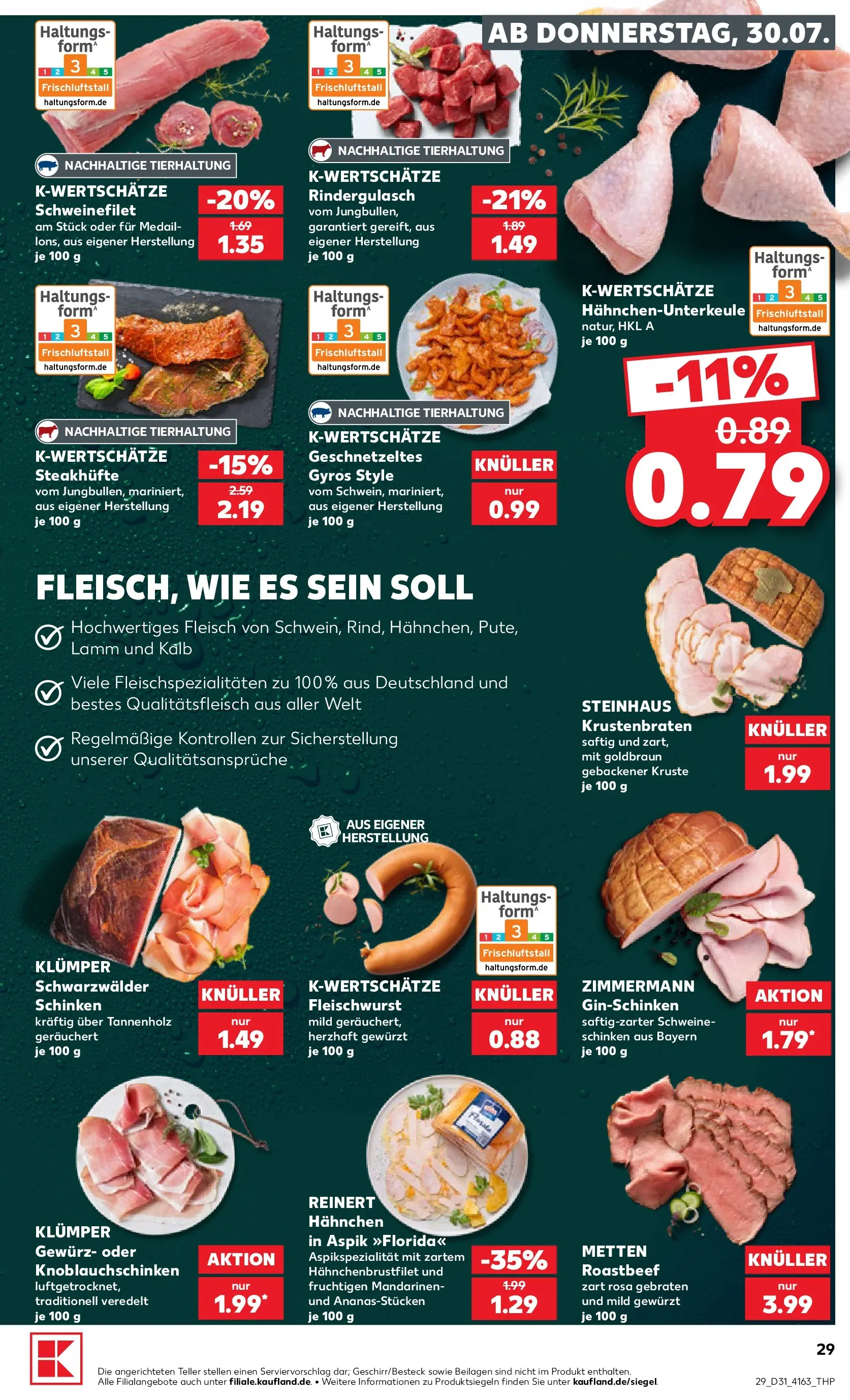 Prospekt Kaufland ab 30.07.2026 ยป Angebote und Werbung Online | Seite: 29 | Produkte: Rindergulasch, Hahnchen, Roastbeef, Gyros Prospekt Kaufland ab 30.07.2026 ยป Angebote Online zum Blรคttern | Seite: 29 | Produkte: Rindergulasch, Hahnchen, Roastbeef, Gyros