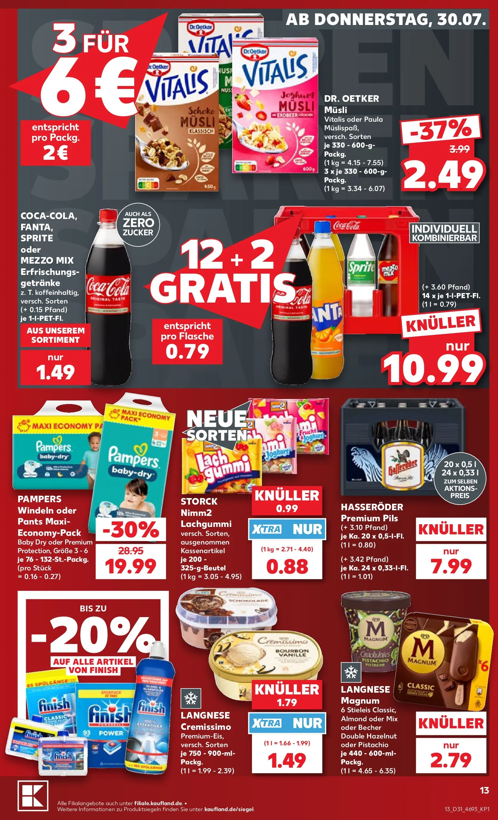 Prospekt Kaufland ab 30.07.2026 ยป Angebote und Werbung Online | Seite: 13 | Produkte: Langnese, Sprite, Joghurt, Finish Prospekt Kaufland ab 30.07.2026 ยป Angebote Online zum Blรคttern | Seite: 13 | Produkte: Langnese, Sprite, Joghurt, Finish