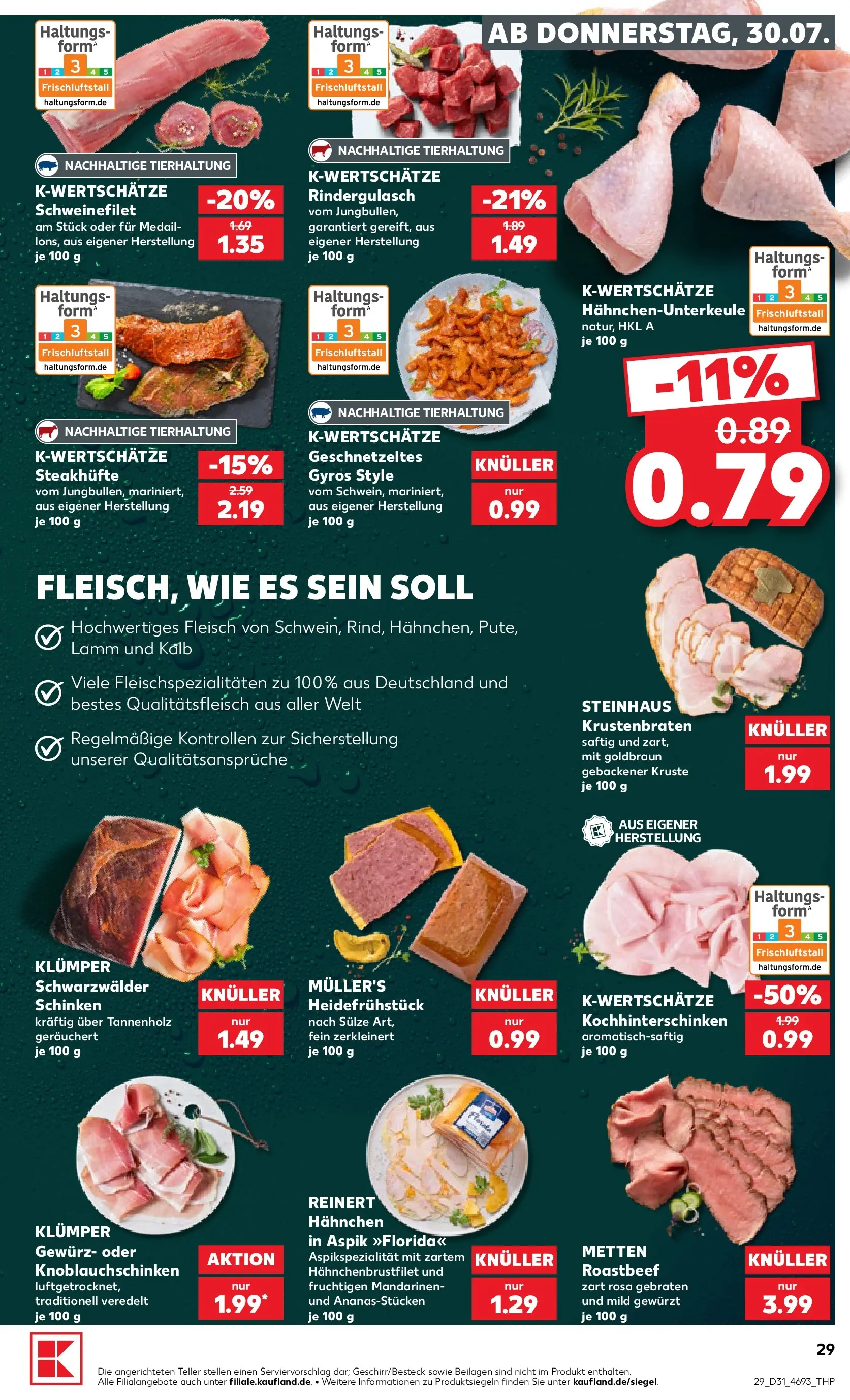 Prospekt Kaufland ab 30.07.2026 ยป Angebote und Werbung Online | Seite: 29 | Produkte: Hahnchen, Krustenbraten, Roastbeef, Schinken Prospekt Kaufland ab 30.07.2026 ยป Angebote Online zum Blรคttern | Seite: 29 | Produkte: Hahnchen, Krustenbraten, Roastbeef, Schinken