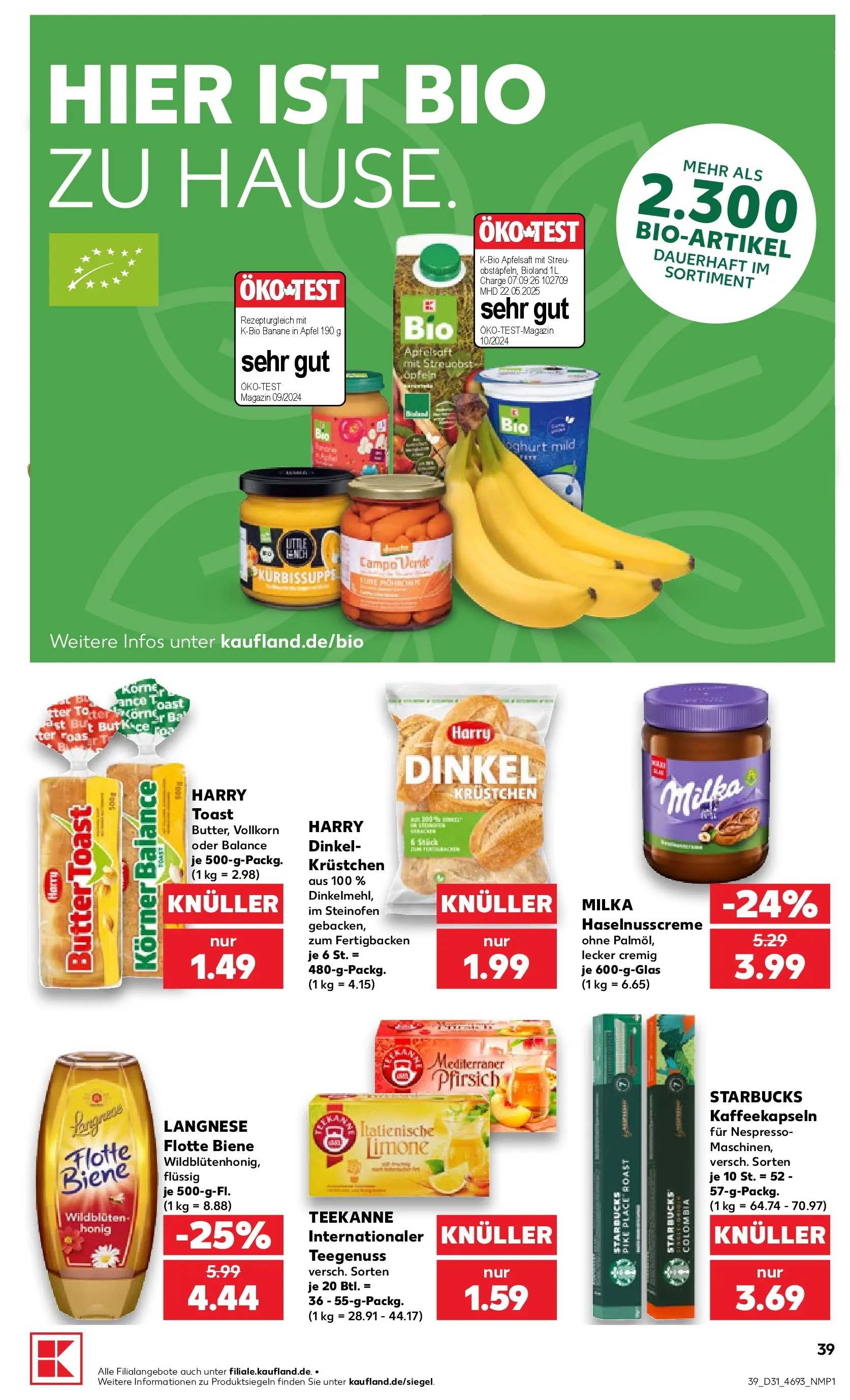 Prospekt Kaufland ab 30.07.2026 ยป Angebote und Werbung Online | Seite: 39 | Produkte: Langnese, Toast, รpfel, Pfirsich Prospekt Kaufland ab 30.07.2026 ยป Angebote Online zum Blรคttern | Seite: 39 | Produkte: Langnese, Toast, รpfel, Pfirsich