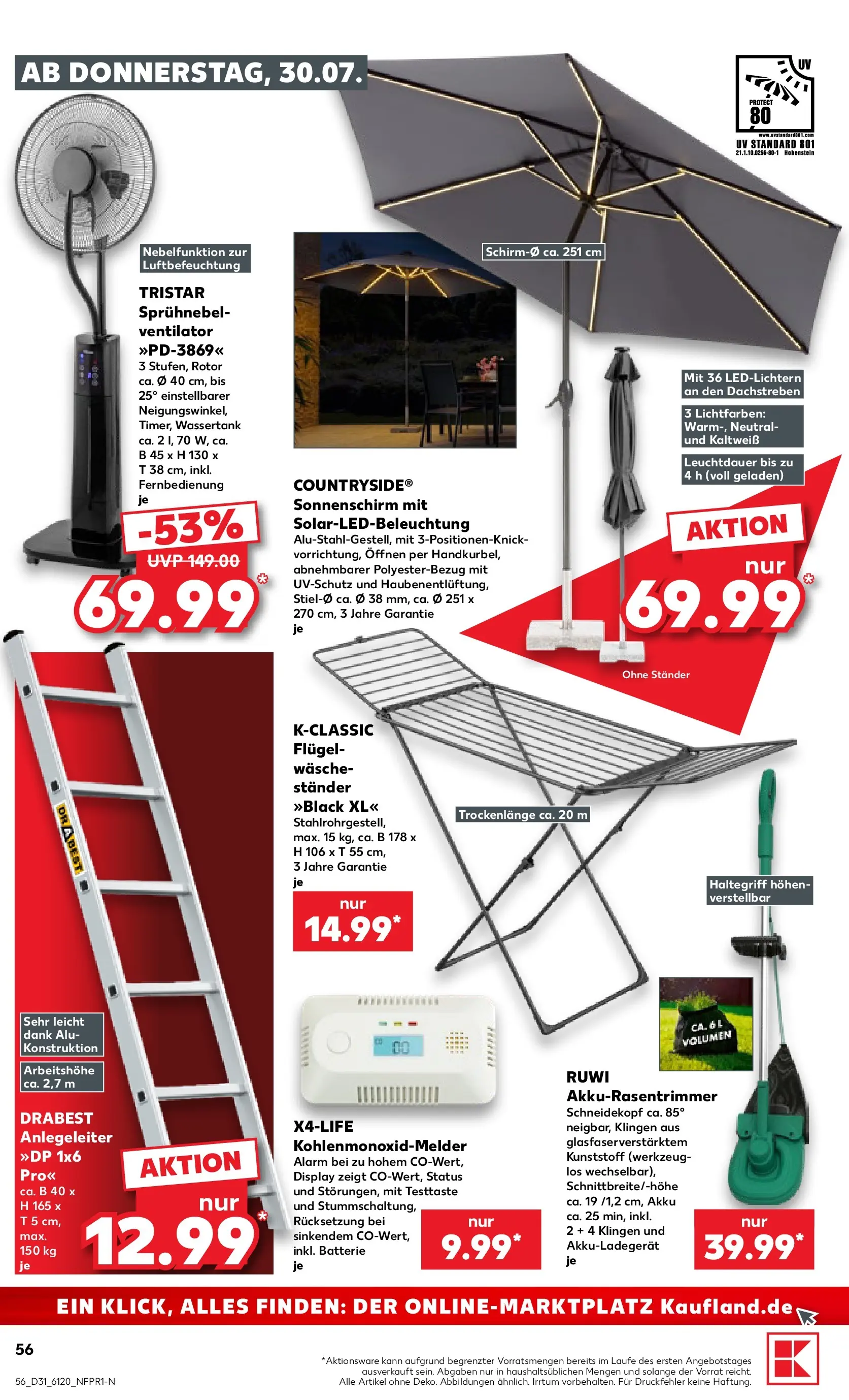 Prospekt Kaufland ab 30.07.2026 ยป Angebote und Werbung Online | Seite: 56 | Produkte: Ventilator, Batterie, Sonnenschirm Prospekt Kaufland ab 30.07.2026 ยป Angebote Online zum Blรคttern | Seite: 56 | Produkte: Ventilator, Batterie, Sonnenschirm