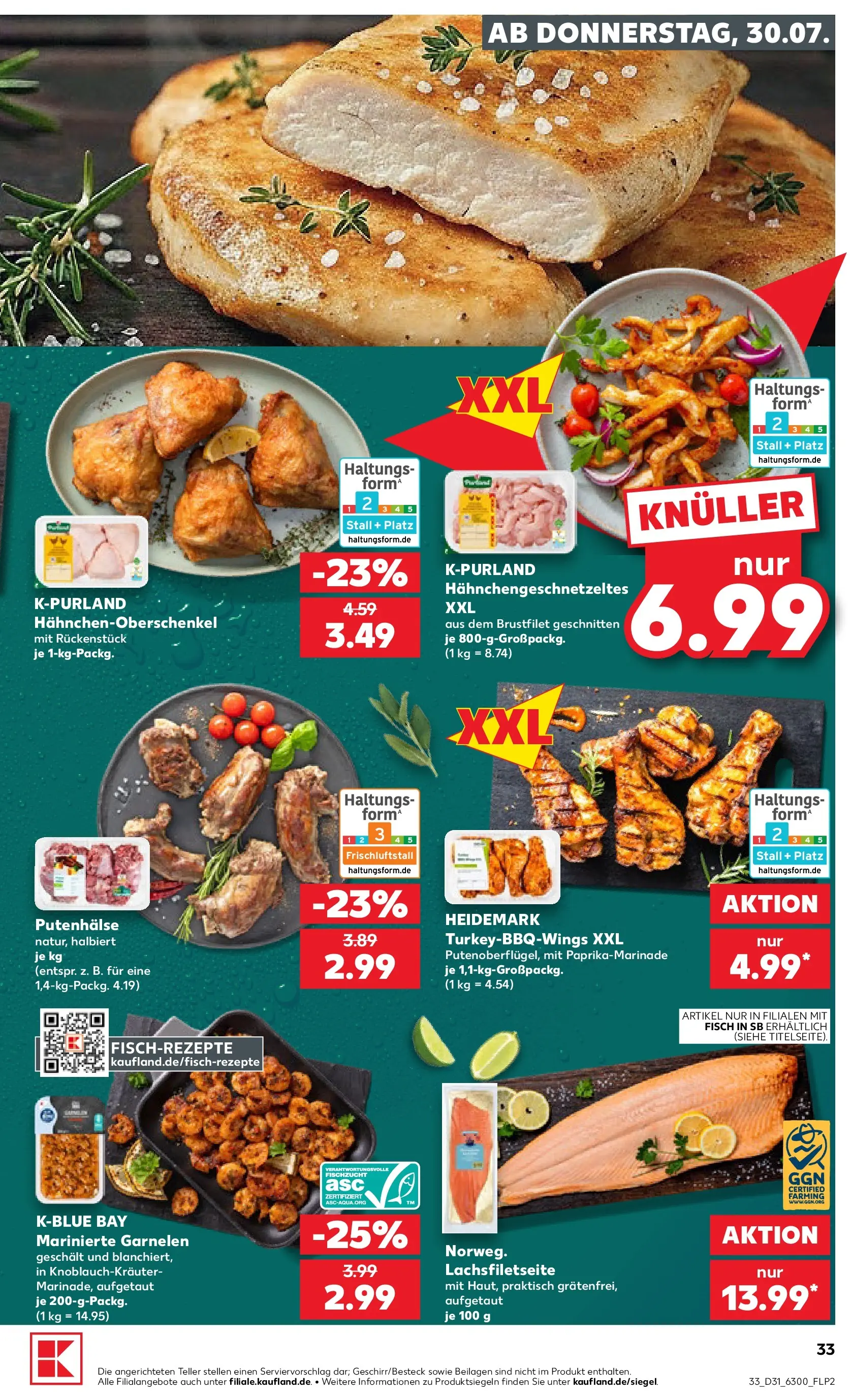 Prospekt Kaufland ab 30.07.2026 » Angebote Online zum Blättern | Seite: 33 | Produkte: Garnelen, Fisch