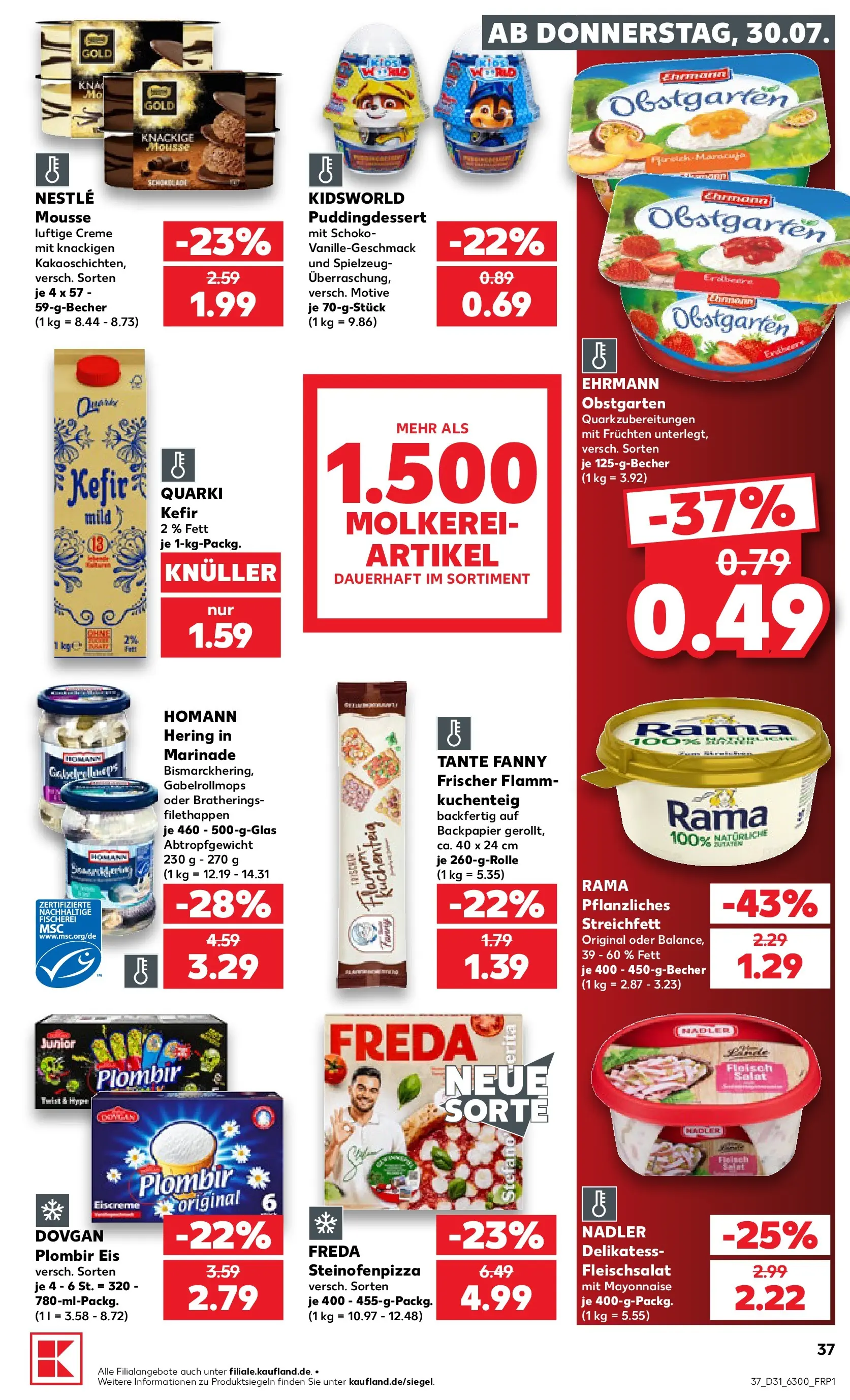 Prospekt Kaufland ab 30.07.2026 » Angebote Online zum Blättern | Seite: 37 | Produkte: Kefir, Rama, Creme, Eis