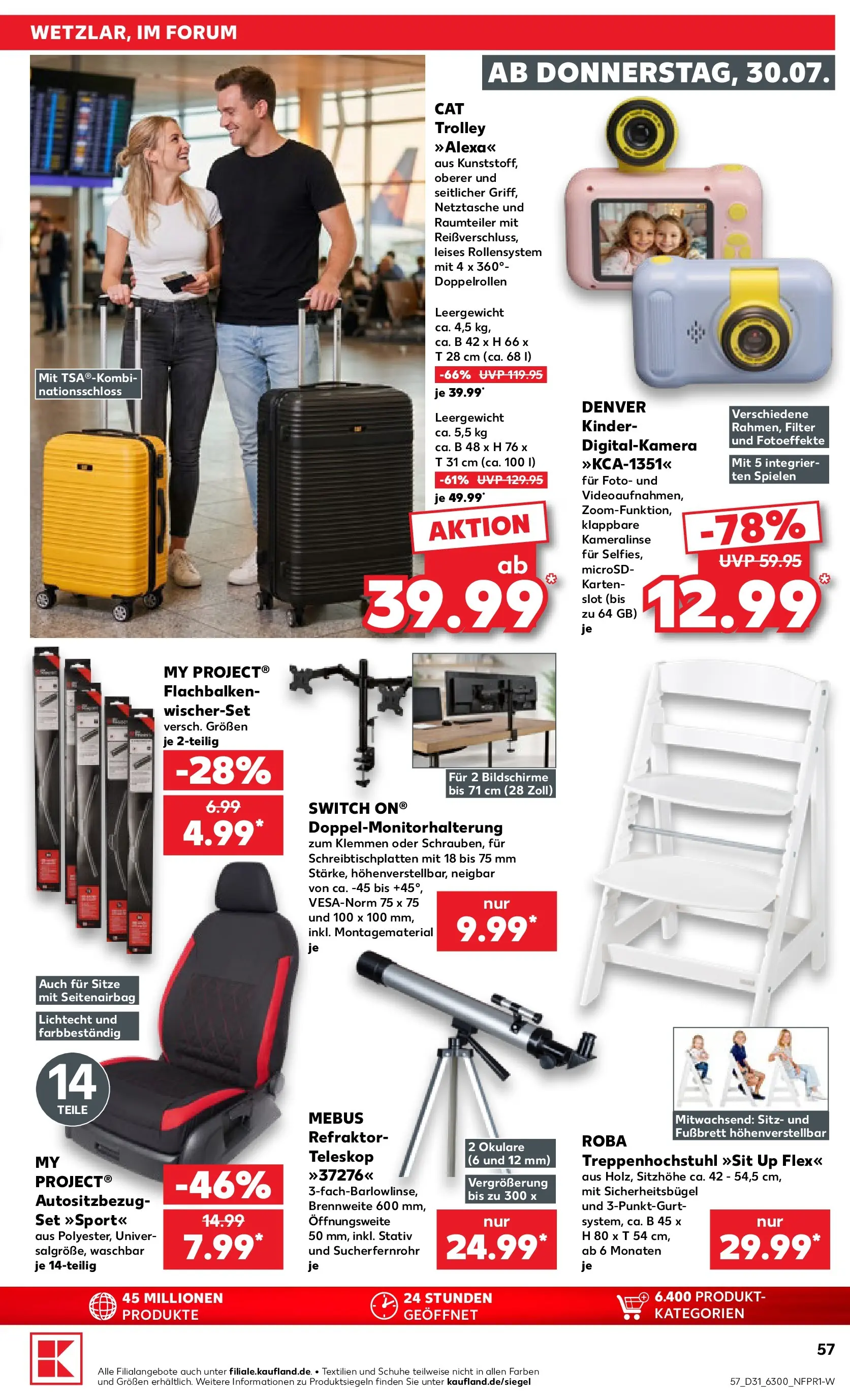 Prospekt Kaufland ab 30.07.2026 » Angebote Online zum Blättern | Seite: 57 | Produkte: Raumteiler, Digitalkamera, Stativ