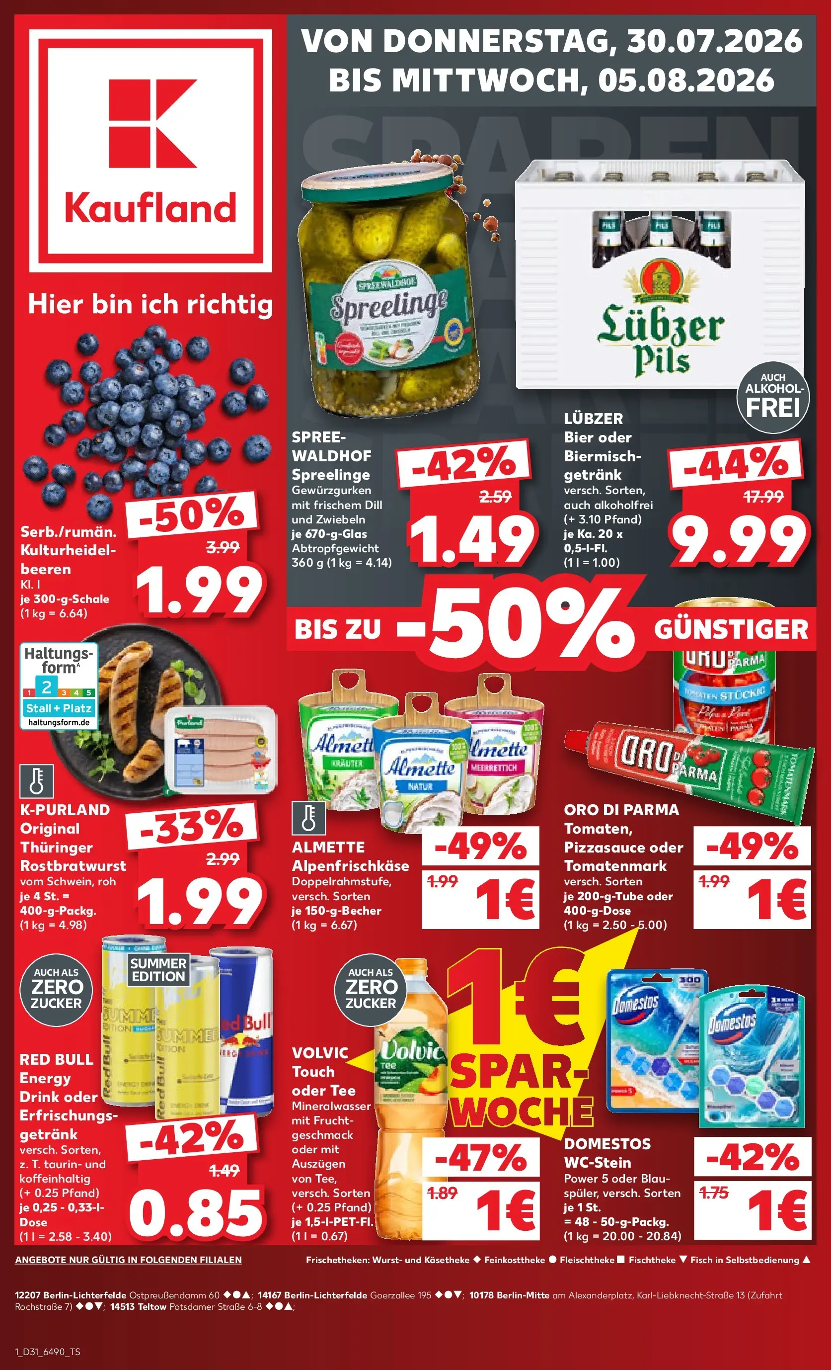 Prospekt Kaufland ab 30.07.2026 ยป Angebote und Werbung Online | Seite: 1 | Produkte: Bier, Wurst, Volvic, Lubzer Prospekt Kaufland ab 30.07.2026 ยป Angebote Online zum Blรคttern | Seite: 1 | Produkte: Bier, Wurst, Volvic, Lubzer