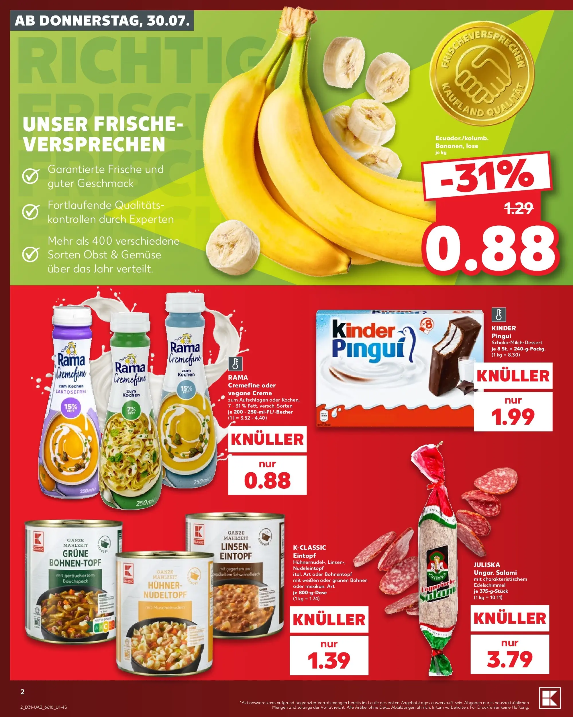 Prospekt Kaufland ab 30.07.2026 ยป Angebote und Werbung Online | Seite: 2 | Produkte: Creme, Gemรผse, Obst, Salami Prospekt Kaufland ab 30.07.2026 ยป Angebote Online zum Blรคttern | Seite: 2 | Produkte: Creme, Gemรผse, Obst, Salami