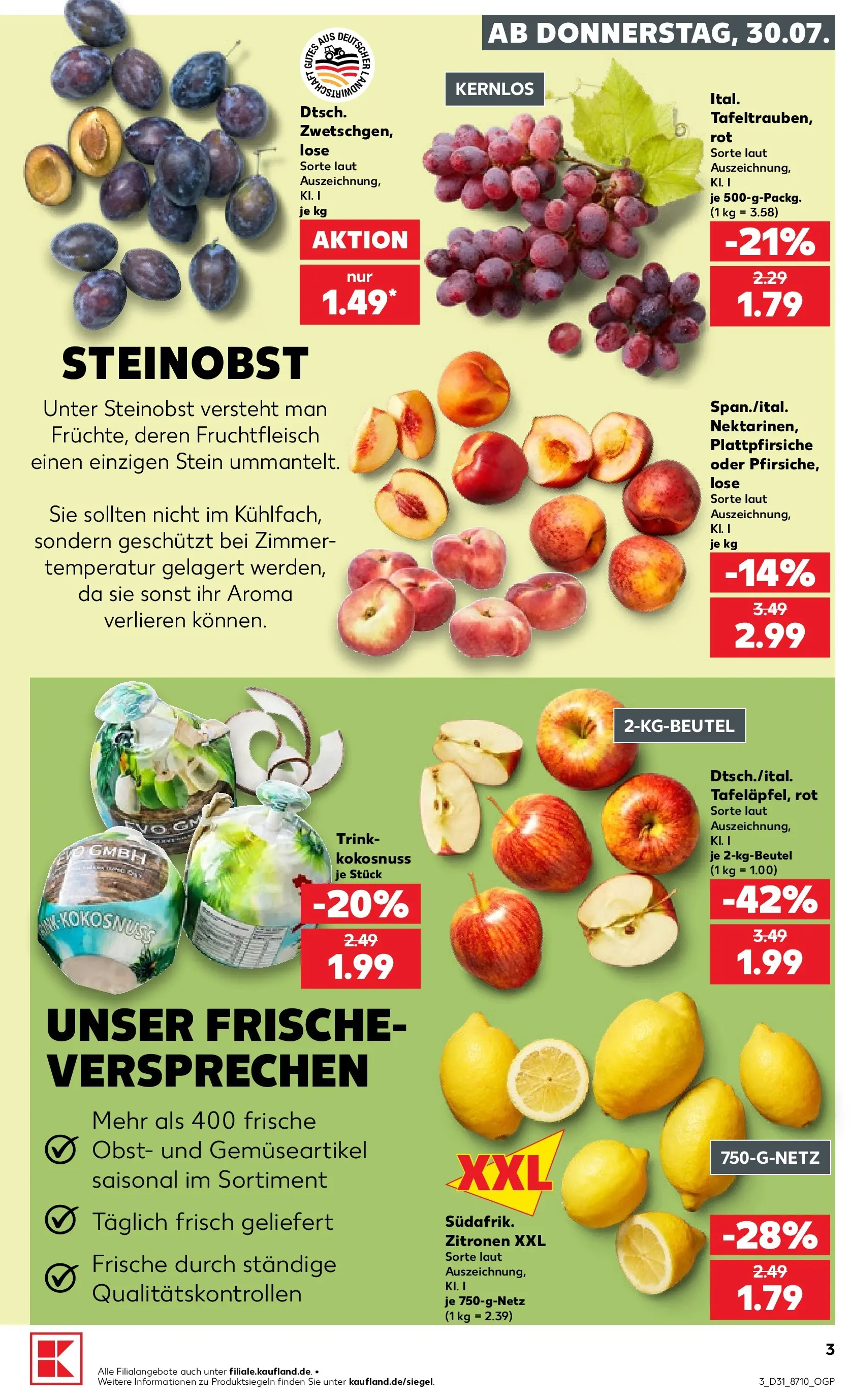 Prospekt Kaufland ab 30.07.2026 ยป Angebote und Werbung Online | Seite: 7 | Produkte: Obst, Zitronen Prospekt Kaufland ab 30.07.2026 ยป Angebote Online zum Blรคttern | Seite: 7 | Produkte: Obst, Zitronen