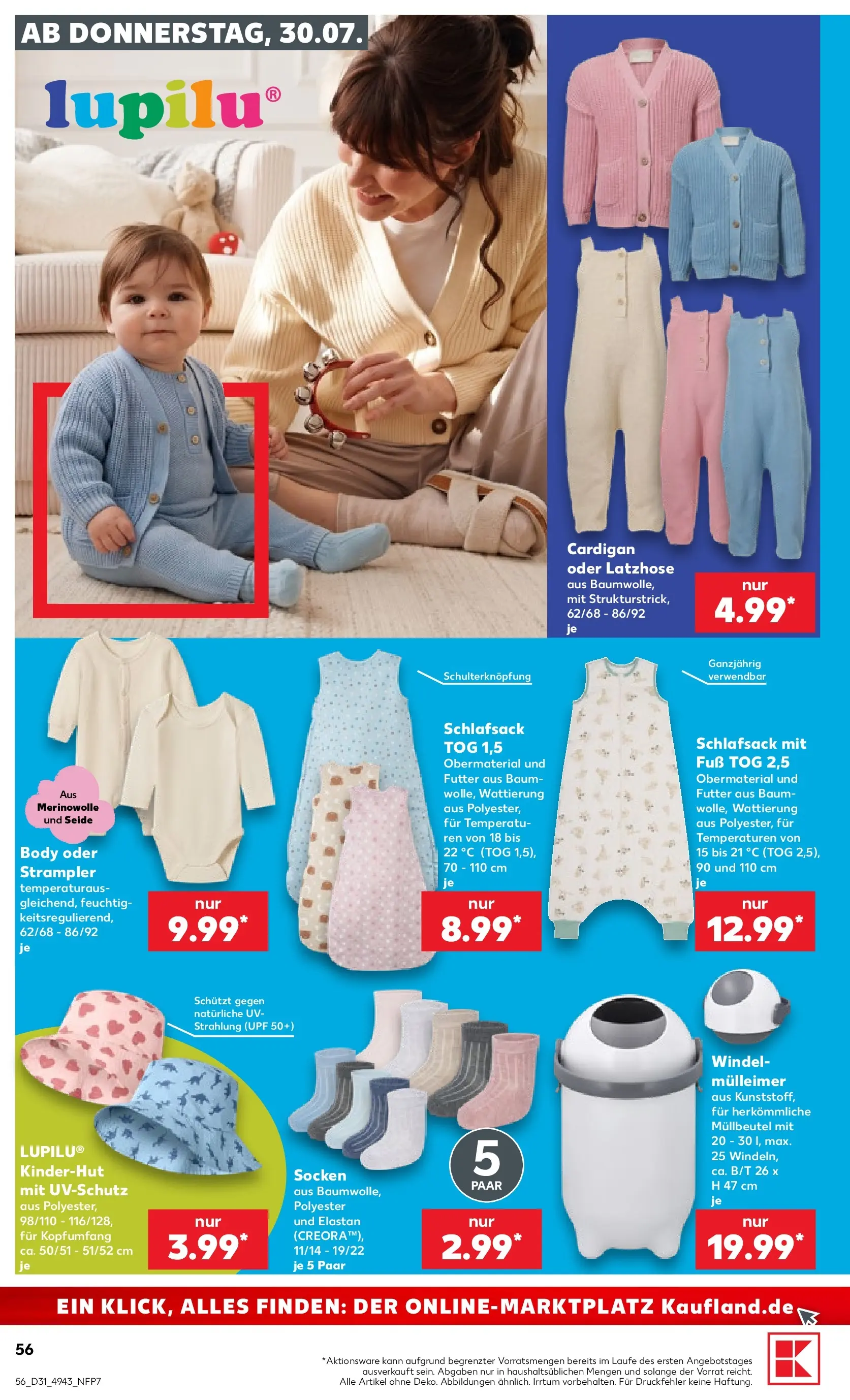 Prospekt Kaufland ab 30.07.2026 ยป Angebote und Werbung Online | Seite: 60 | Produkte: Cardigan, Schlafsack, Socken Prospekt Kaufland ab 30.07.2026 ยป Angebote Online zum Blรคttern | Seite: 60 | Produkte: Cardigan, Schlafsack, Socken