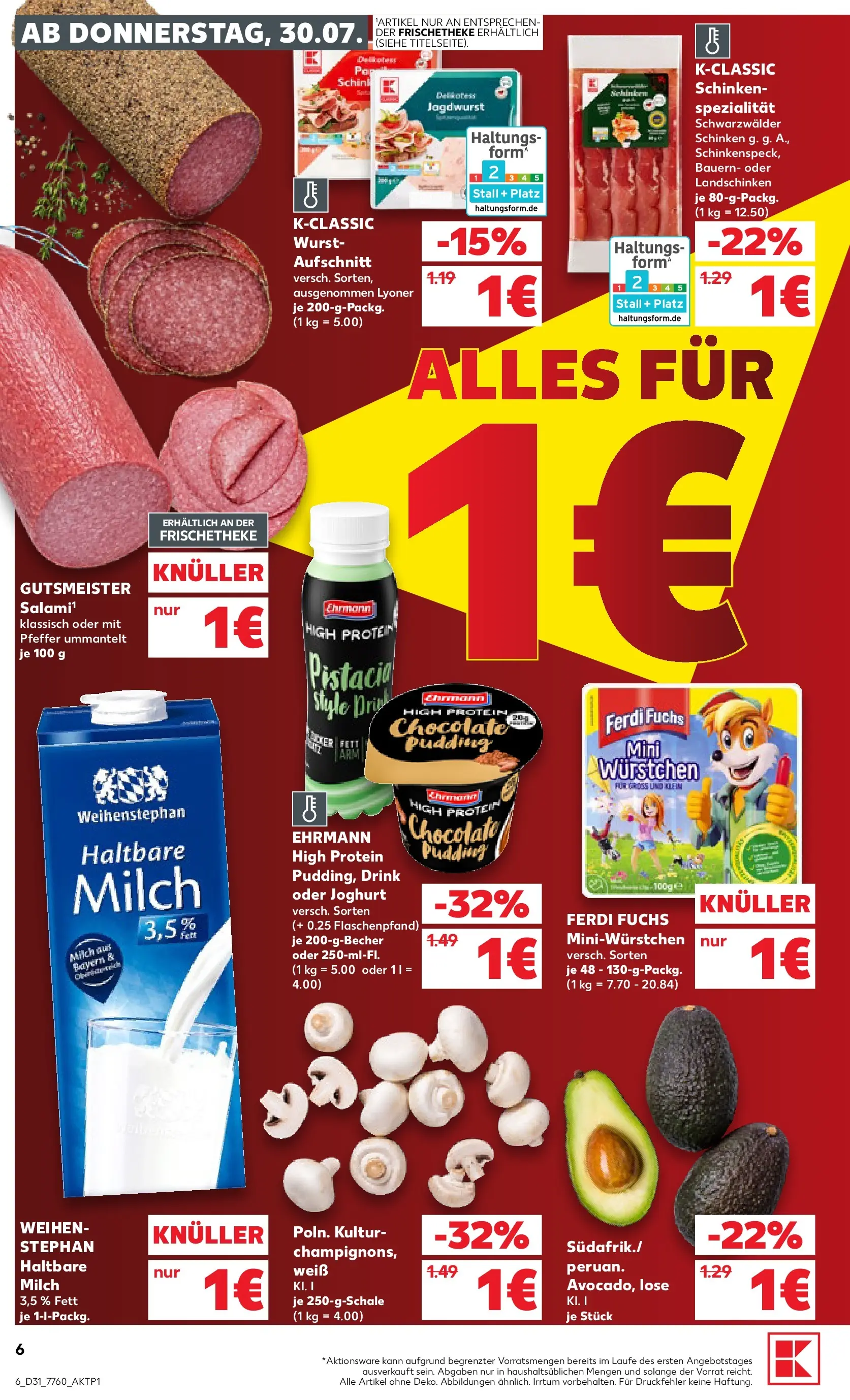 Prospekt Kaufland ab 30.07.2026 ยป Angebote und Werbung Online | Seite: 6 | Produkte: Milch, Pudding, Pfeffer, Wurst Prospekt Kaufland ab 30.07.2026 ยป Angebote Online zum Blรคttern | Seite: 6 | Produkte: Milch, Pudding, Pfeffer, Wurst
