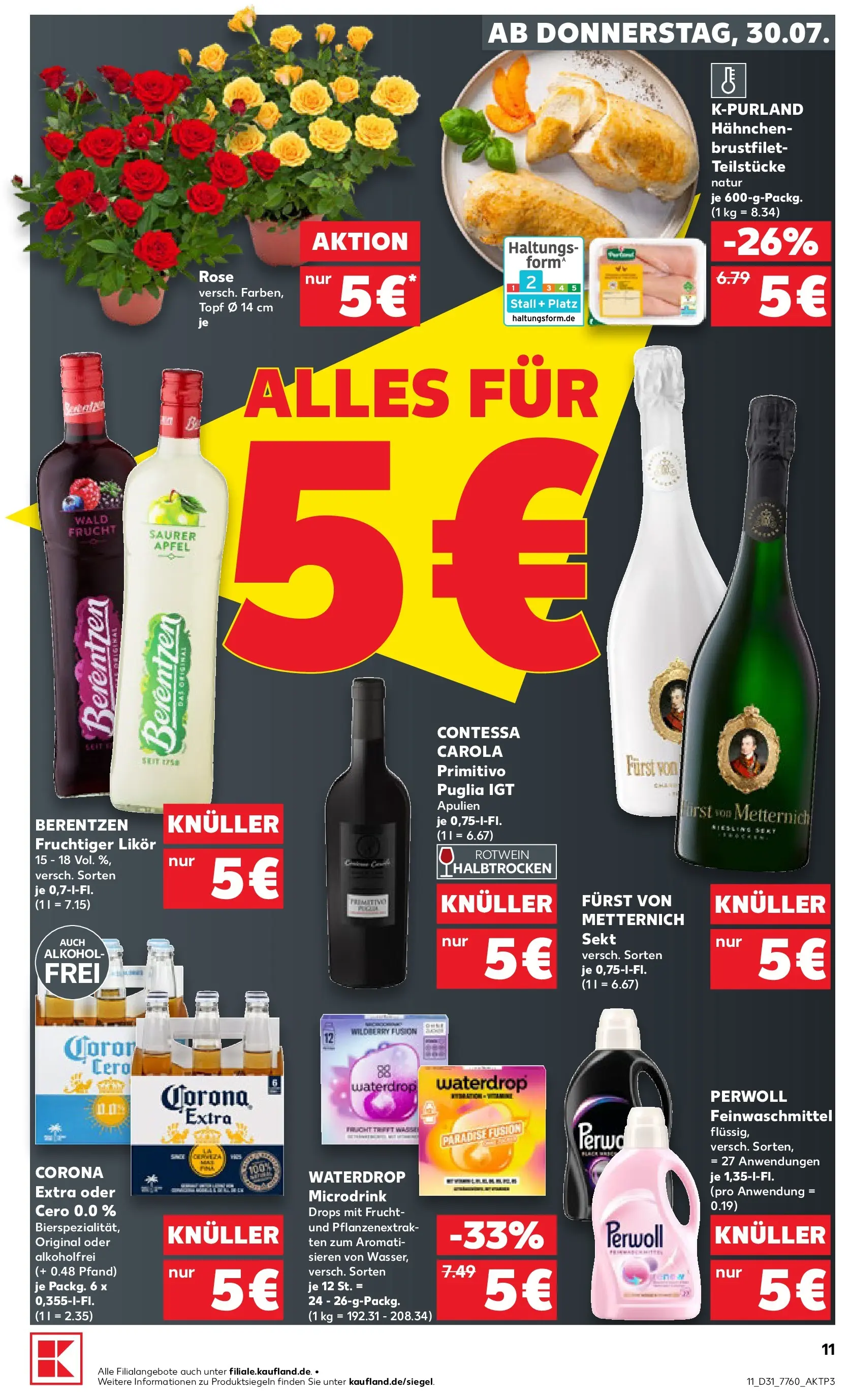Prospekt Kaufland ab 30.07.2026 ยป Angebote und Werbung Online | Seite: 11 | Produkte: Hahnchen, Rotwein, Likรถr, Perwoll Prospekt Kaufland ab 30.07.2026 ยป Angebote Online zum Blรคttern | Seite: 11 | Produkte: Hahnchen, Rotwein, Likรถr, Perwoll