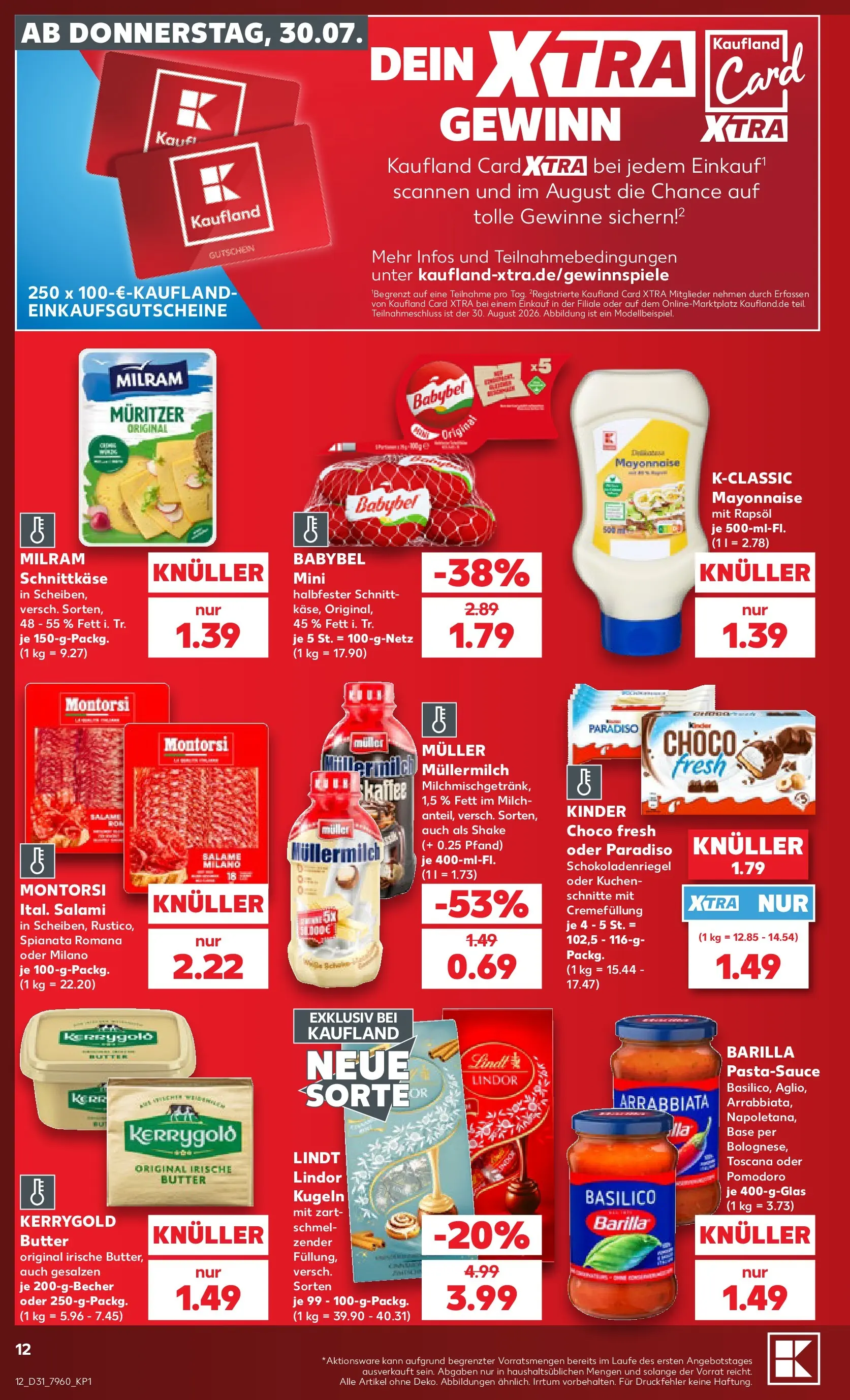 Prospekt Kaufland ab 30.07.2026 ยป Angebote und Werbung Online | Seite: 12 | Produkte: Milch, Barilla, Milram, Kerrygold butter Prospekt Kaufland ab 30.07.2026 ยป Angebote Online zum Blรคttern | Seite: 12 | Produkte: Milch, Barilla, Milram, Kerrygold butter