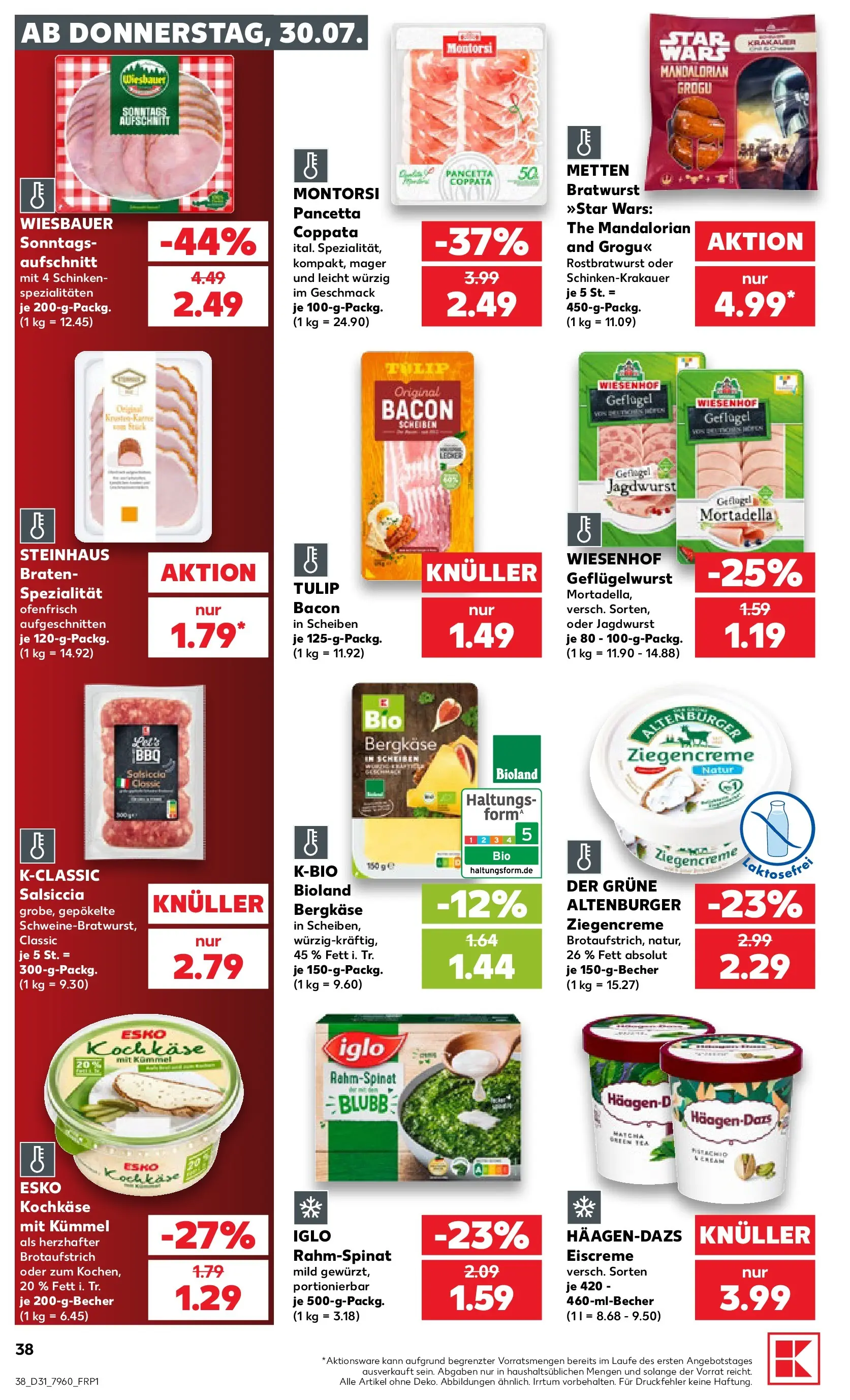 Prospekt Kaufland ab 30.07.2026 ยป Angebote und Werbung Online | Seite: 38 | Produkte: Iglo, Bratwurst, Eiscreme, Schinken Prospekt Kaufland ab 30.07.2026 ยป Angebote Online zum Blรคttern | Seite: 38 | Produkte: Iglo, Bratwurst, Eiscreme, Schinken