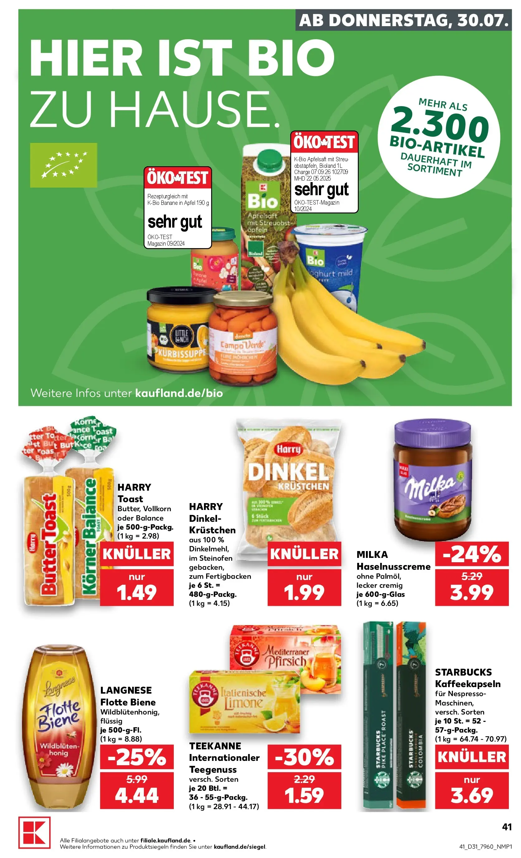 Prospekt Kaufland ab 30.07.2026 ยป Angebote und Werbung Online | Seite: 41 | Produkte: Milka, Apfelsaft, Pfirsich, Teekanne Prospekt Kaufland ab 30.07.2026 ยป Angebote Online zum Blรคttern | Seite: 41 | Produkte: Milka, Apfelsaft, Pfirsich, Teekanne