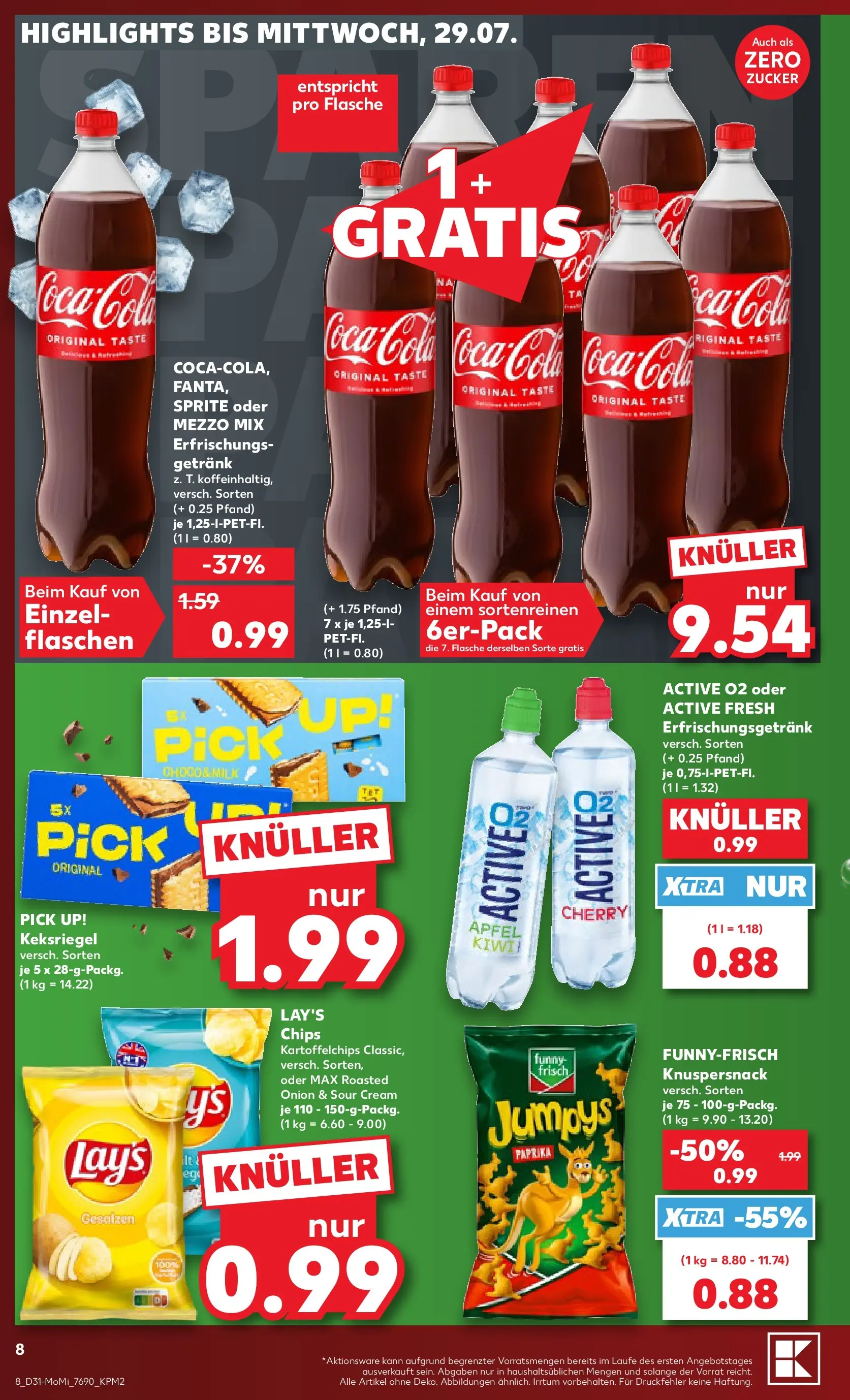Prospekt Kaufland ab 27.07.2026 » Angebote Online zum Blättern | Seite: 8 | Produkte: Cola, Paprika, Zucker, Kiwi