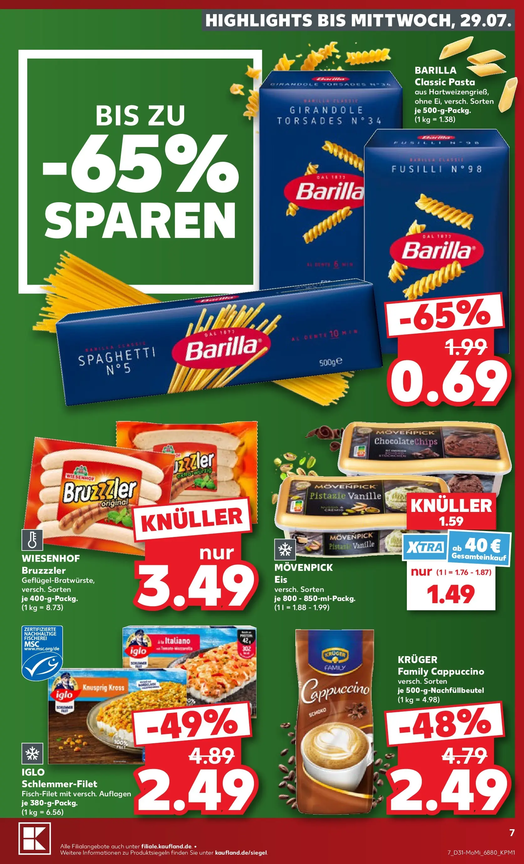 Prospekt Kaufland ab 27.07.2026 ยป Angebote und Werbung Online | Seite: 7 | Produkte: Barilla, Iglo, Pasta Prospekt Kaufland ab 27.07.2026 ยป Angebote Online zum Blรคttern | Seite: 7 | Produkte: Barilla, Iglo, Pasta