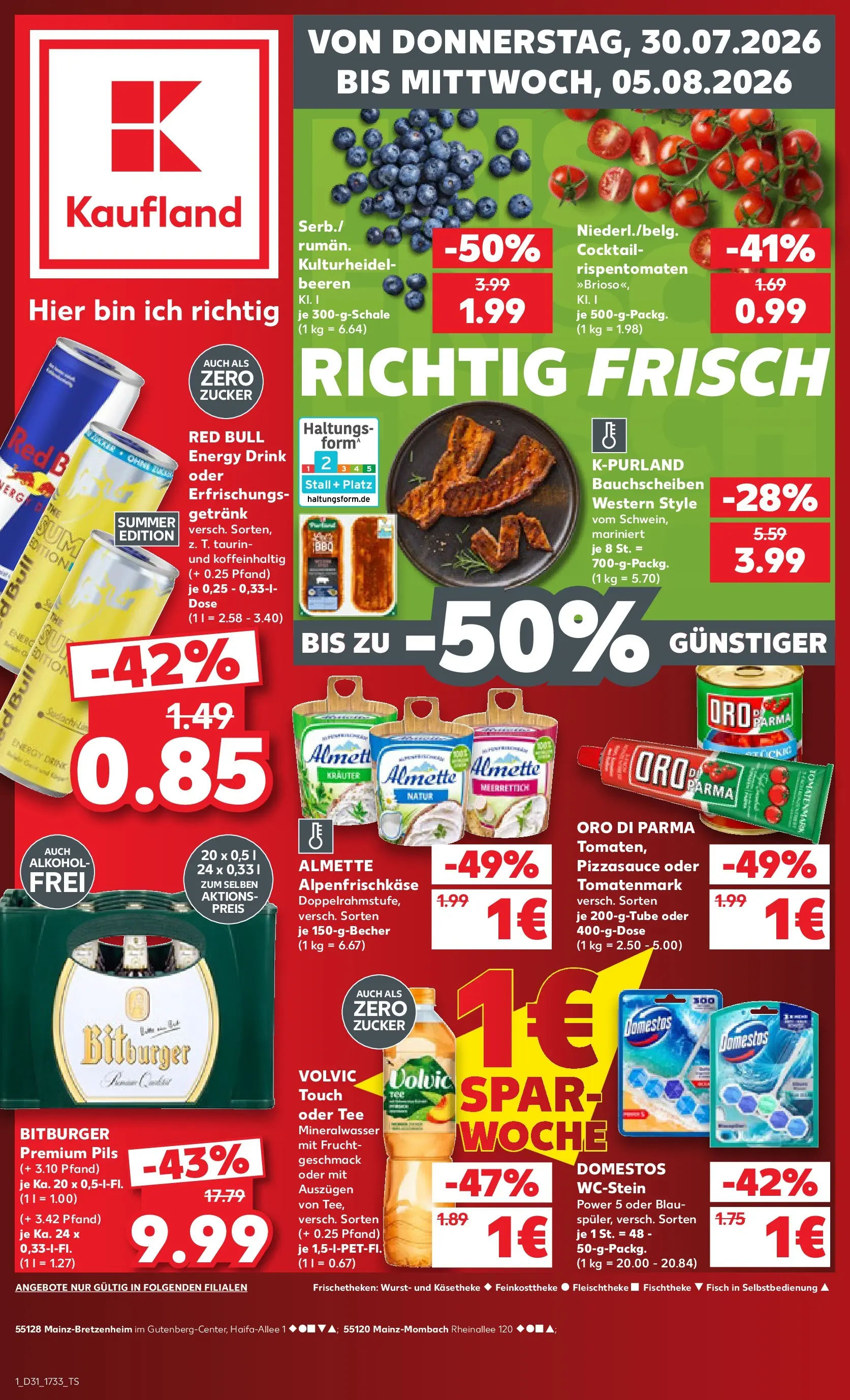 Prospekt Kaufland ab 27.07.2026 ยป Angebote und Werbung Online | Seite: 10 | Produkte: Red bull, Mineralwasser, Oro di parma, Fisch Prospekt Kaufland ab 27.07.2026 ยป Angebote Online zum Blรคttern | Seite: 10 | Produkte: Red bull, Mineralwasser, Oro di parma, Fisch