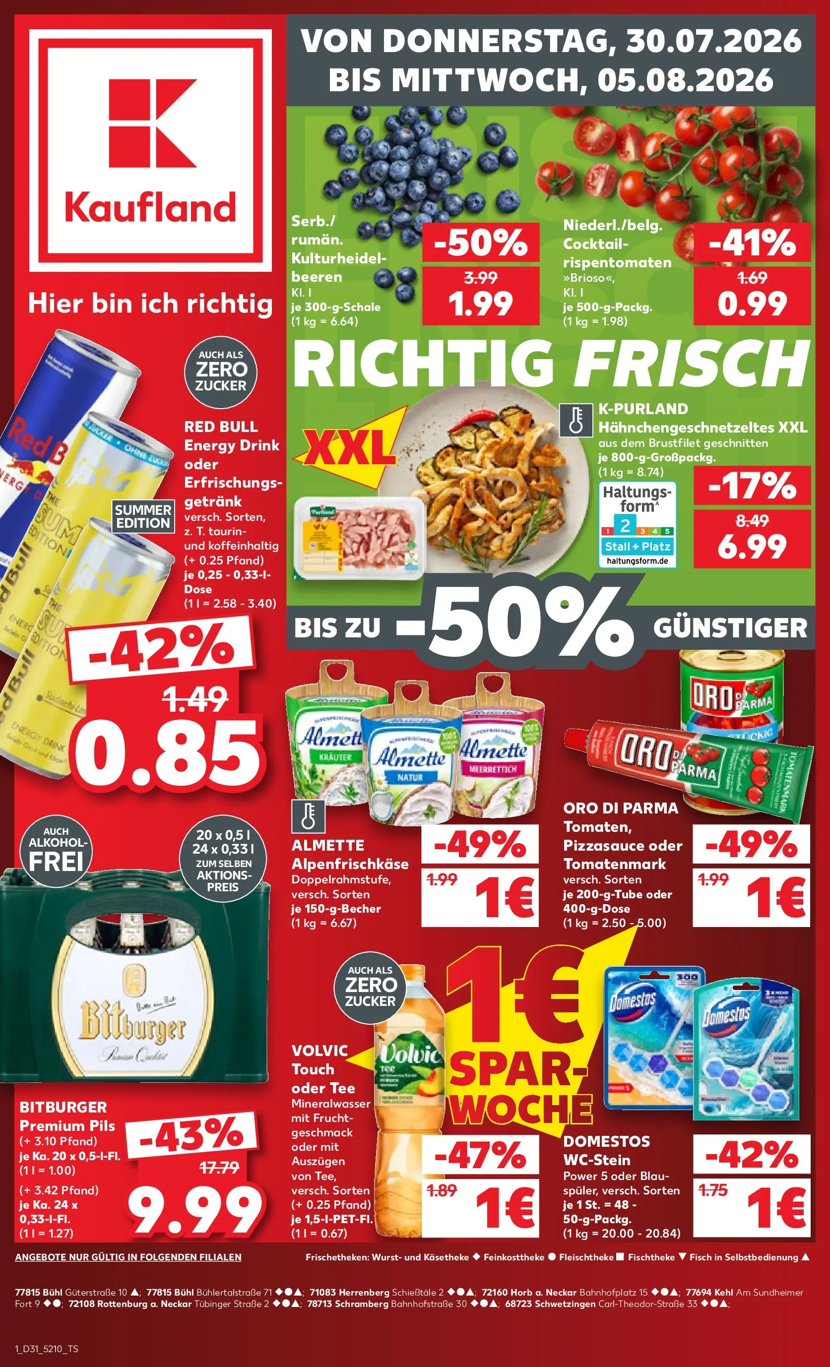 Prospekt Kaufland ab 27.07.2026 » Angebote Online zum Blättern | Seite: 10 | Produkte: Red bull, Mineralwasser, Wurst, Tee