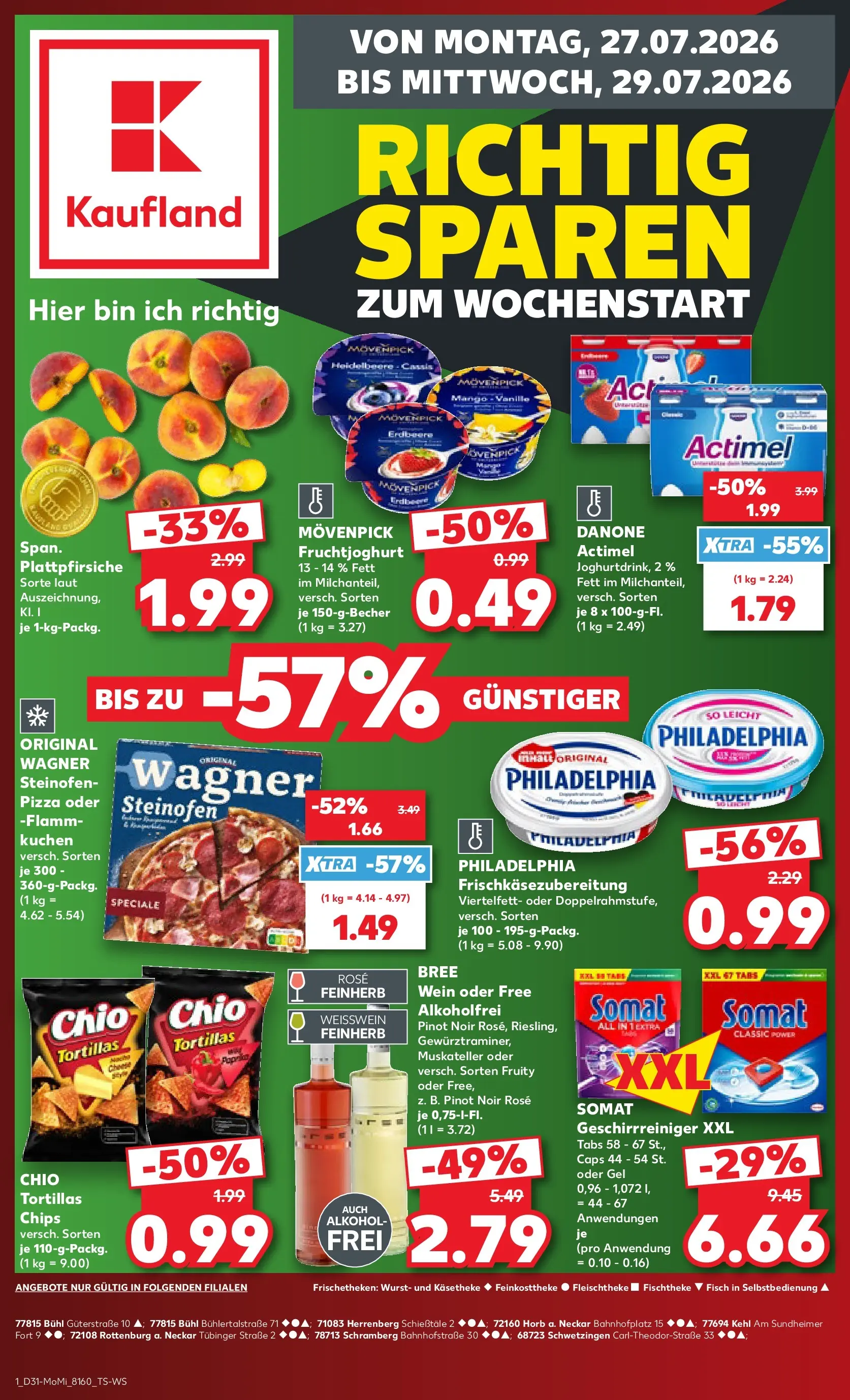 Prospekt Kaufland ab 27.07.2026 » Angebote Online zum Blättern | Seite: 1 | Produkte: Philadelphia, Fruchtjoghurt, Wurst, Kuchen