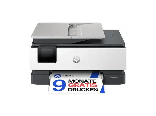 HP OfficeJet Pro 8124e mit 9 Monate HP Instant Ink, Multifunktionsdrucker, Bluetooth, WLAN, Duplexeinheit (f&uuml;r beidseitigen Druck), A4, A5, A6, Silber/Schwarz