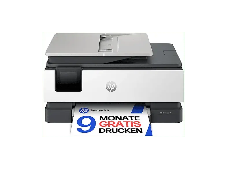 HP OfficeJet Pro 8124e mit 9 Monate HP Instant Ink, Multifunktionsdrucker, Bluetooth, WLAN, Duplexeinheit (f&uuml;r beidseitigen Druck), A4, A5, A6, Silber/Schwarz