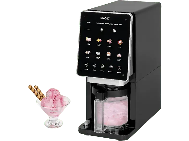 Unold 48805 Cream Dream Eismaschine mit 3-Becher (800 Watt, 0,5 l, Schwarz)