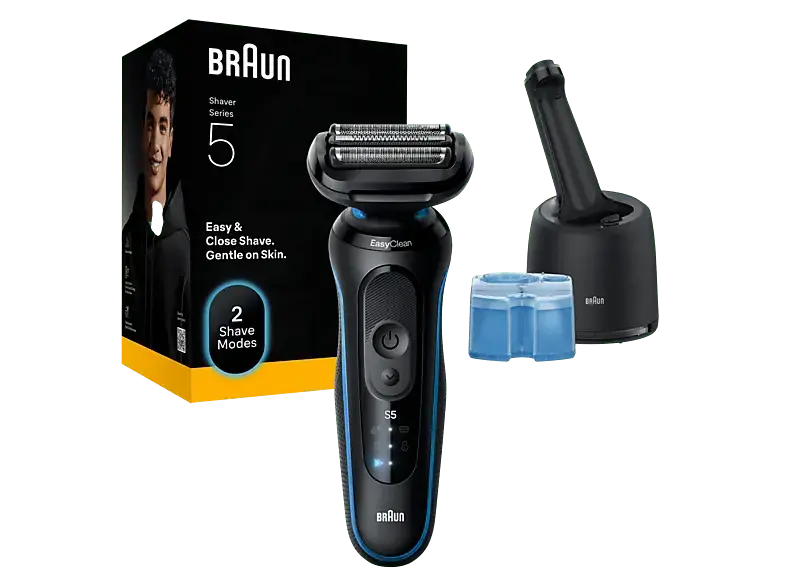 BRAUN 52-B7000cc Series 5 Nass- & Trockenrasierer (Akkubetrieb, Blau, Nass- und Trocken)