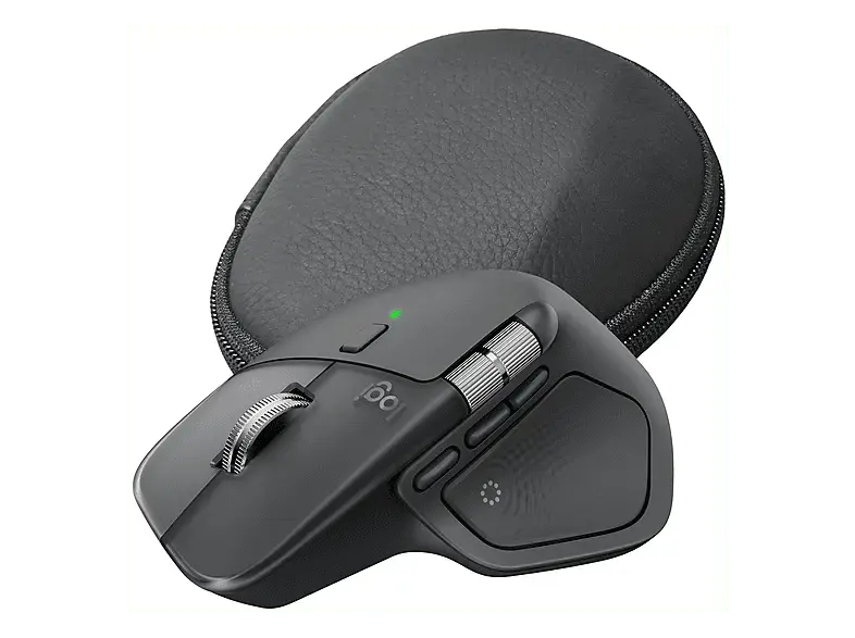 LOGITECH MX Master 4 Maus + Etui Bundle, Schwarz; Kabellose Maus