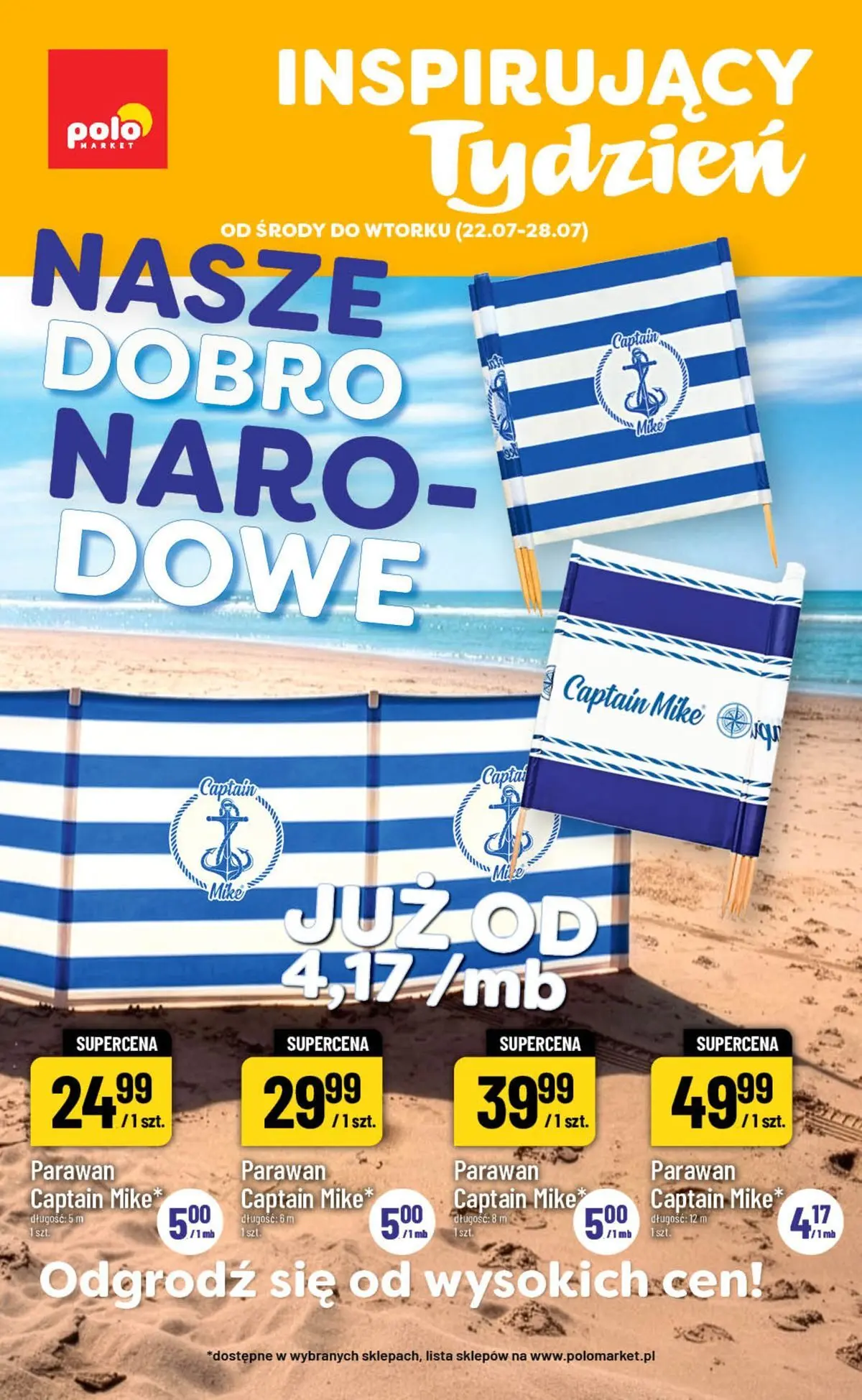 Nowa POLOmarket gazetka od jutra 22.07.2026 | Strona: 1 | Produkty: Parawan