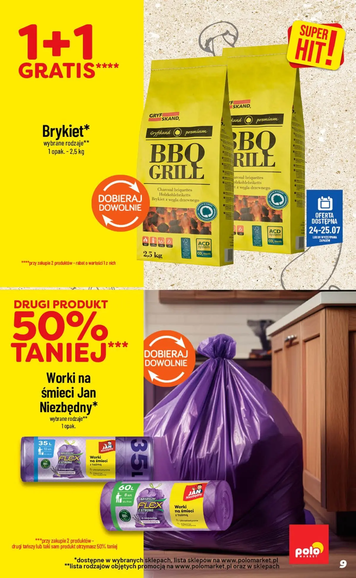 Nowa POLOmarket gazetka od jutra 22.07.2026 | Strona: 9 | Produkty: Grill, Zapach