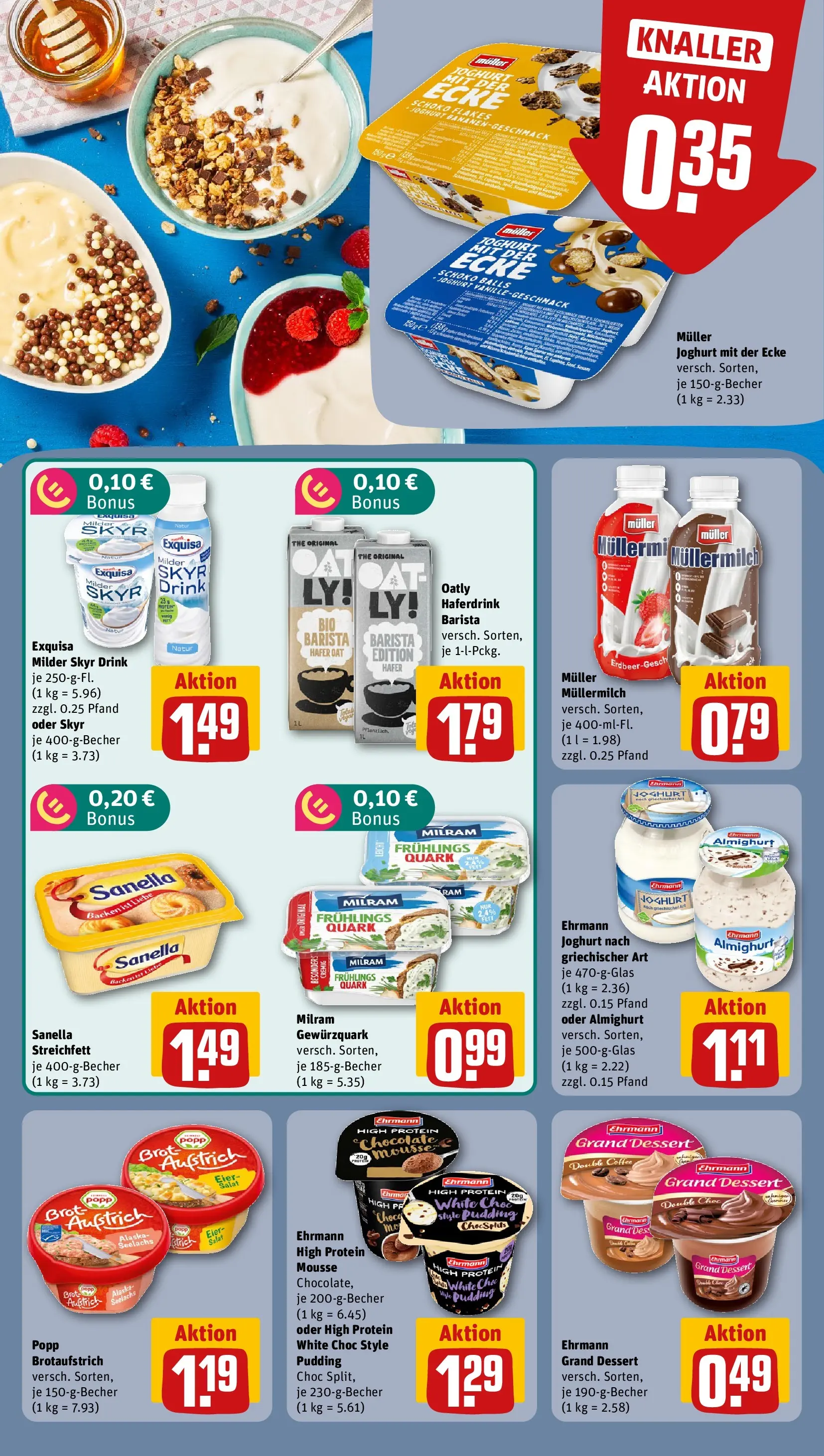 REWE Prospekt ab 27.07.2026 zum Blättern » Angebote | Seite: 15 | Produkte: Quark, Bananen, Haferdrink, Brot