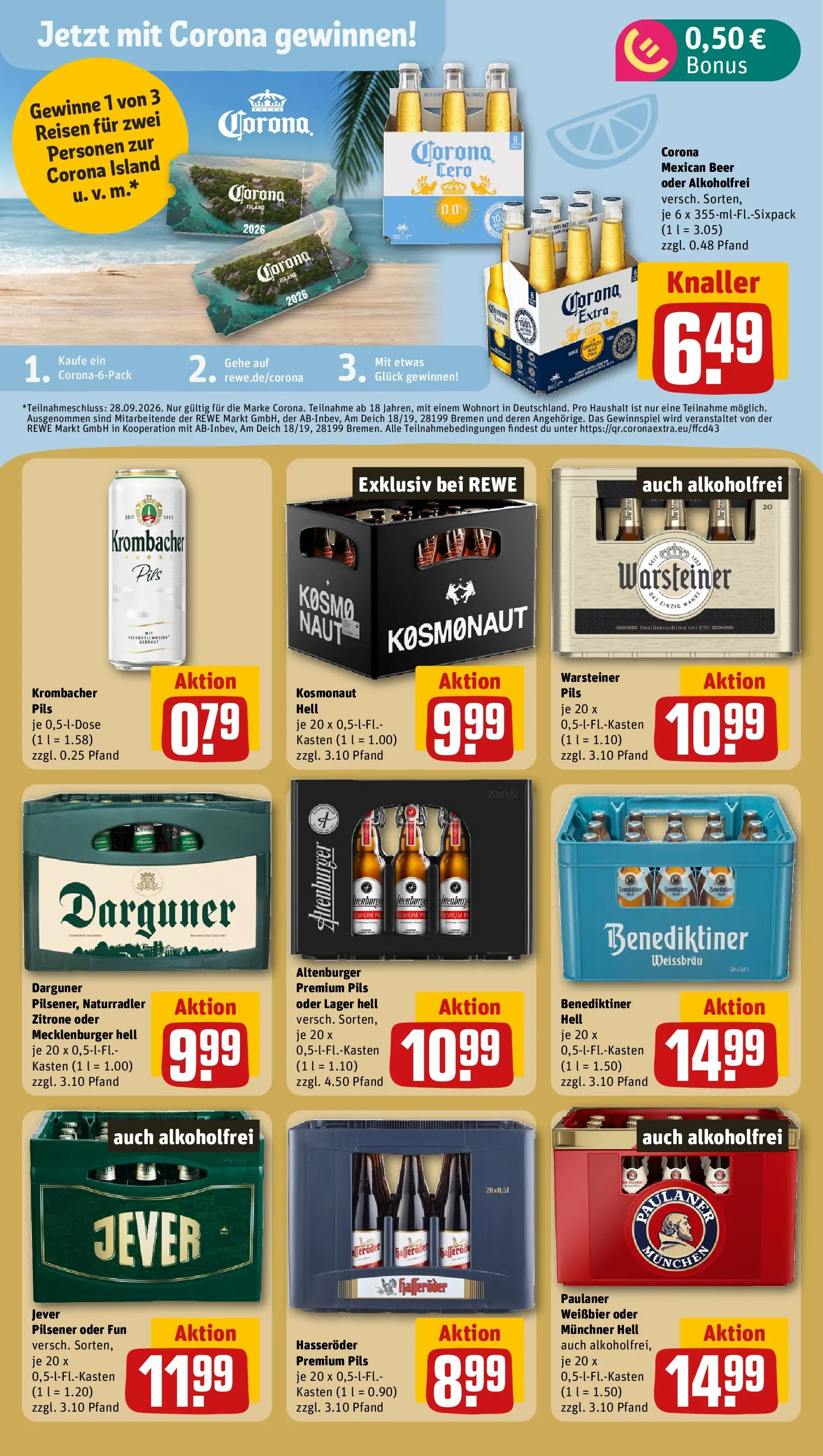 REWE Prospekt ab 27.07.2026 zum Blättern » Angebote | Seite: 21 | Produkte: Warsteiner, Zitrone, Jever, Krombacher