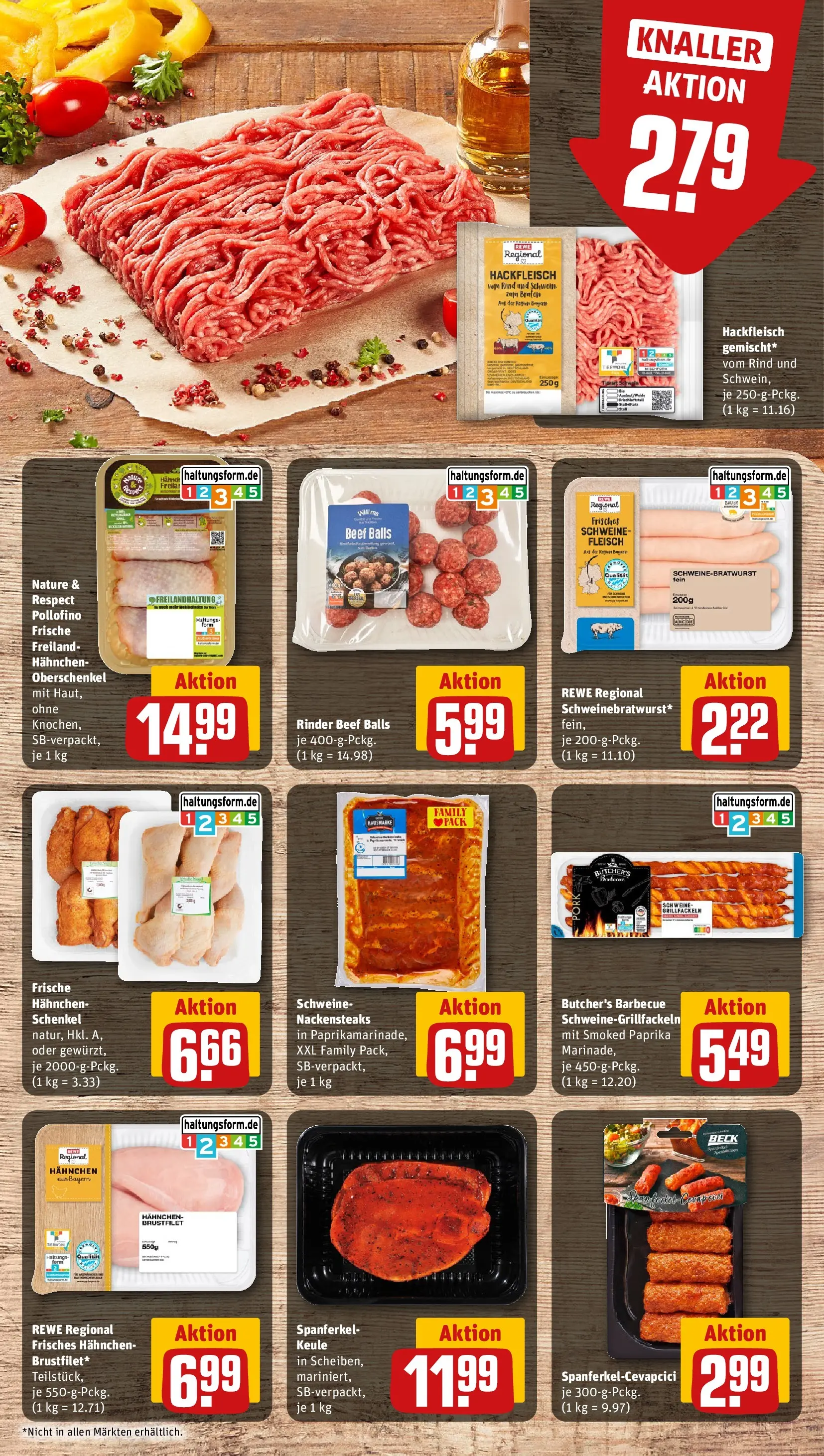 REWE Prospekt ab 27.07.2026 zum Blättern » Angebote | Seite: 9 | Produkte: Nackensteaks, Paprika, Fleisch, Hackfleisch