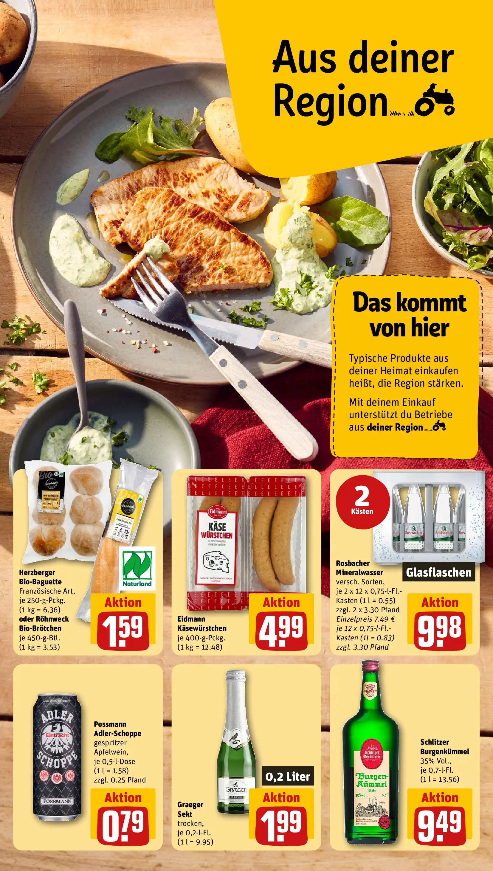 REWE Prospekt ab 27.07.2026 zum Blättern » Angebote | Seite: 5 | Produkte: Käse, Mineralwasser