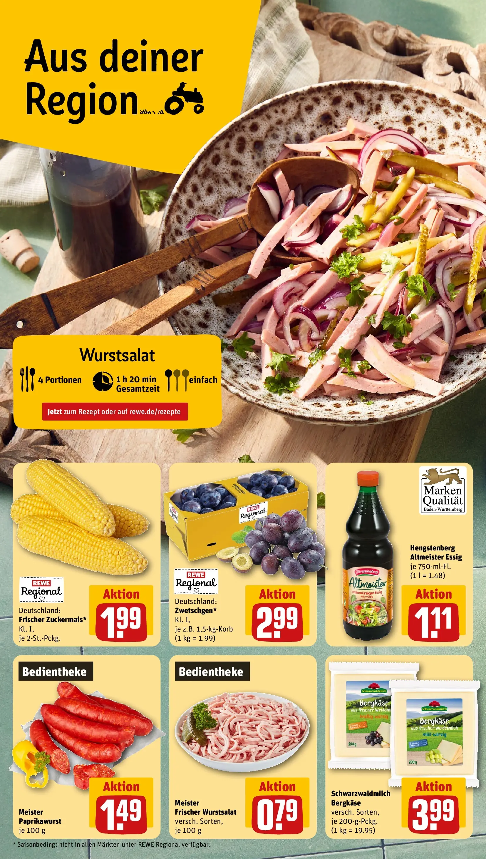 REWE Prospekt ab 27.07.2026 zum Blättern » Angebote | Seite: 4 | Produkte: Essig