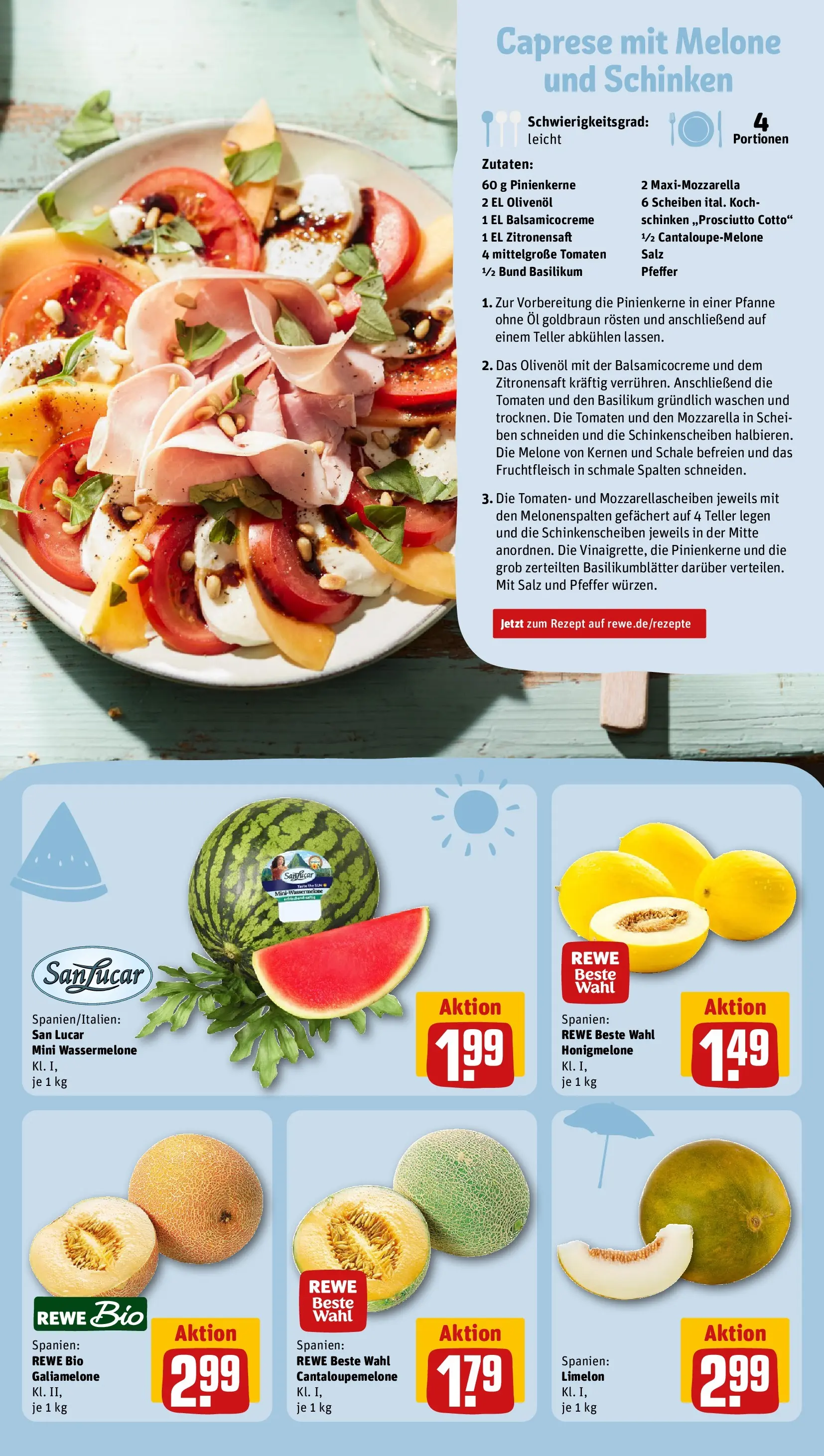 REWE Prospekt ab 27.07.2026 zum Blättern » Angebote | Seite: 9 | Produkte: Salz, Pfeffer, Wassermelone, Schinken