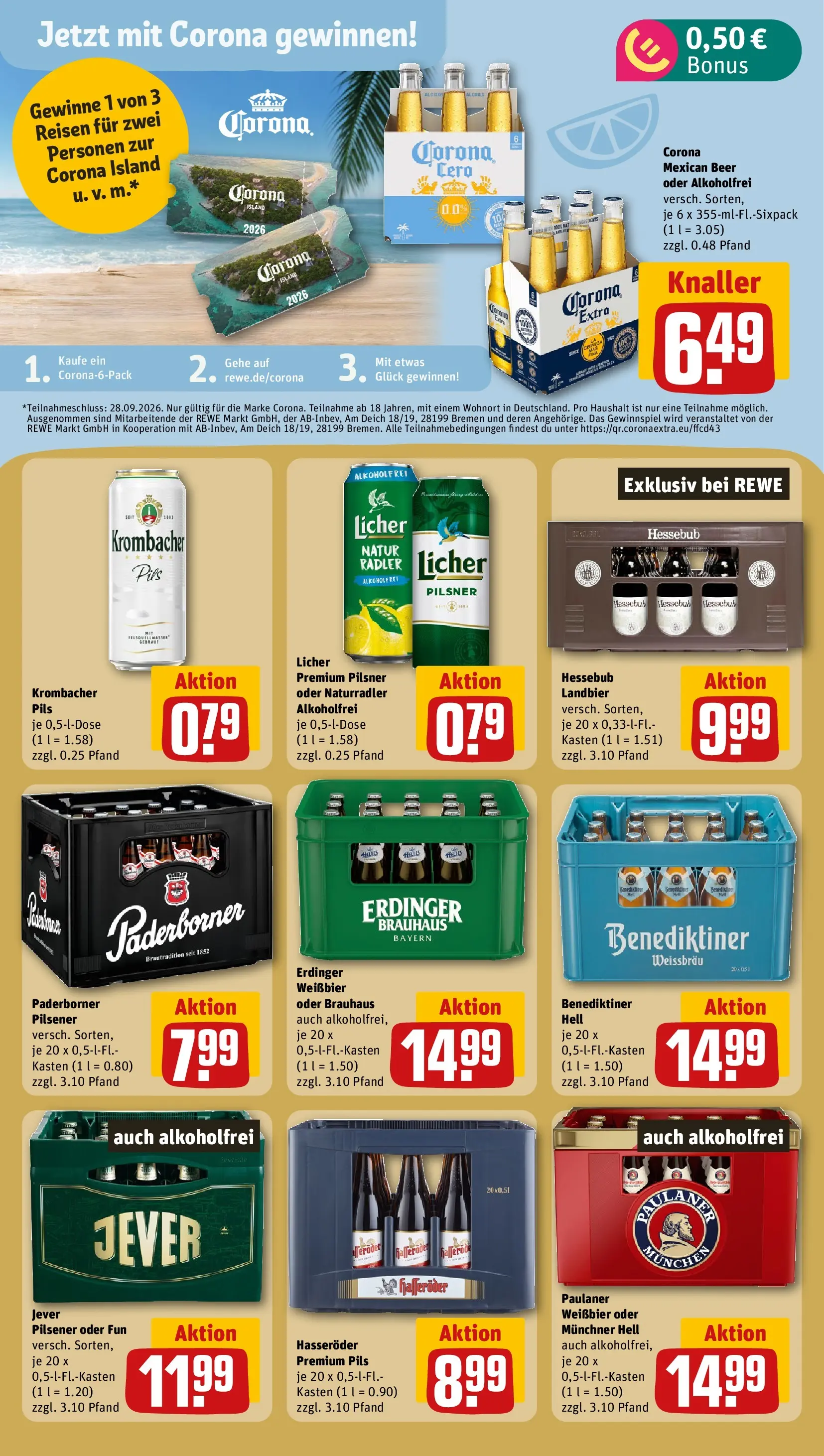 REWE Prospekt ab 27.07.2026 zum Blättern » Angebote | Seite: 21 | Produkte: Pils, Jever, Hasseröder, Paulaner
