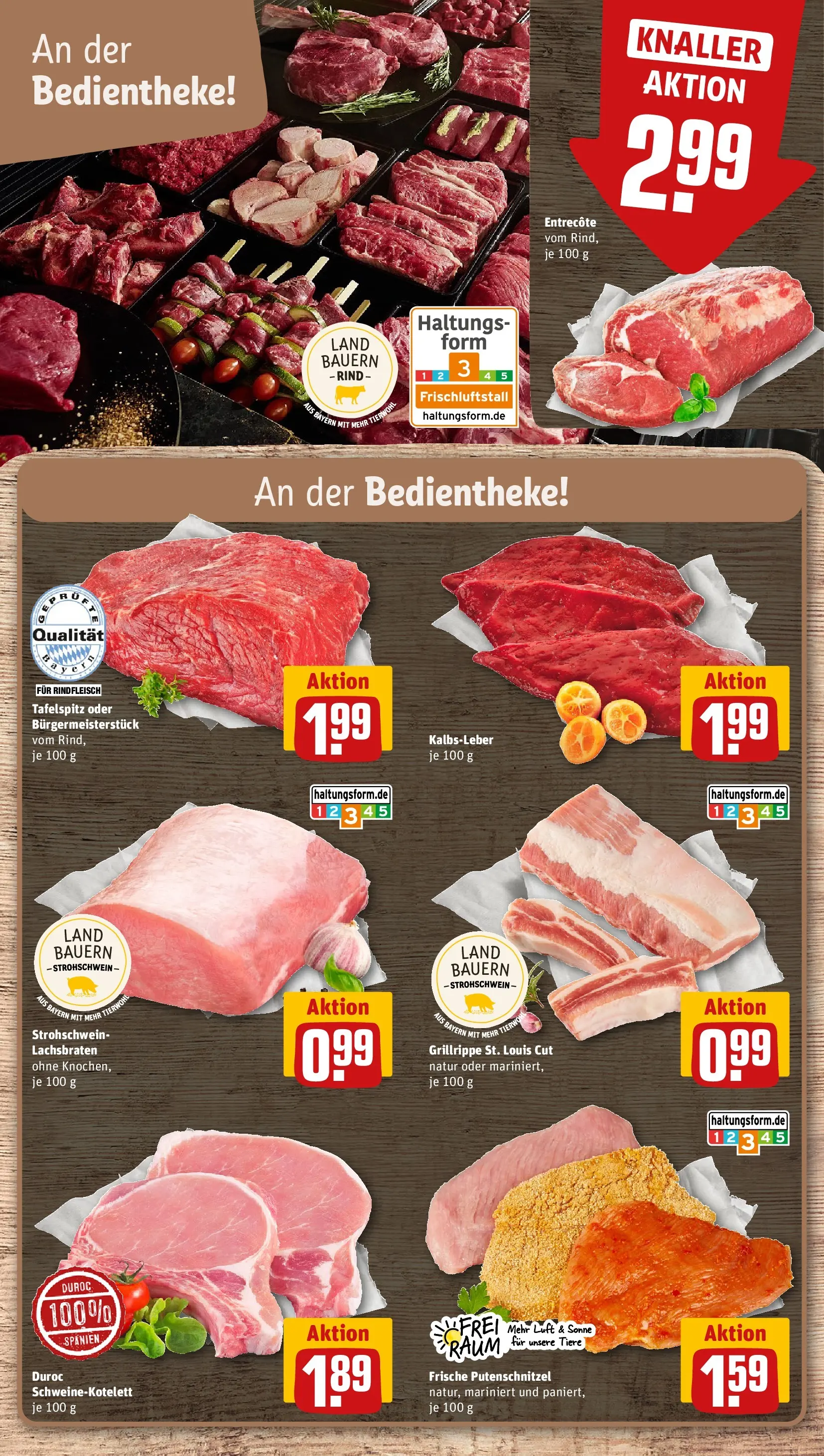 REWE Prospekt ab 27.07.2026 zum Blättern » Angebote | Seite: 8 | Produkte: Tafelspitz, Entrecote, Kalbsleber, Putenschnitzel