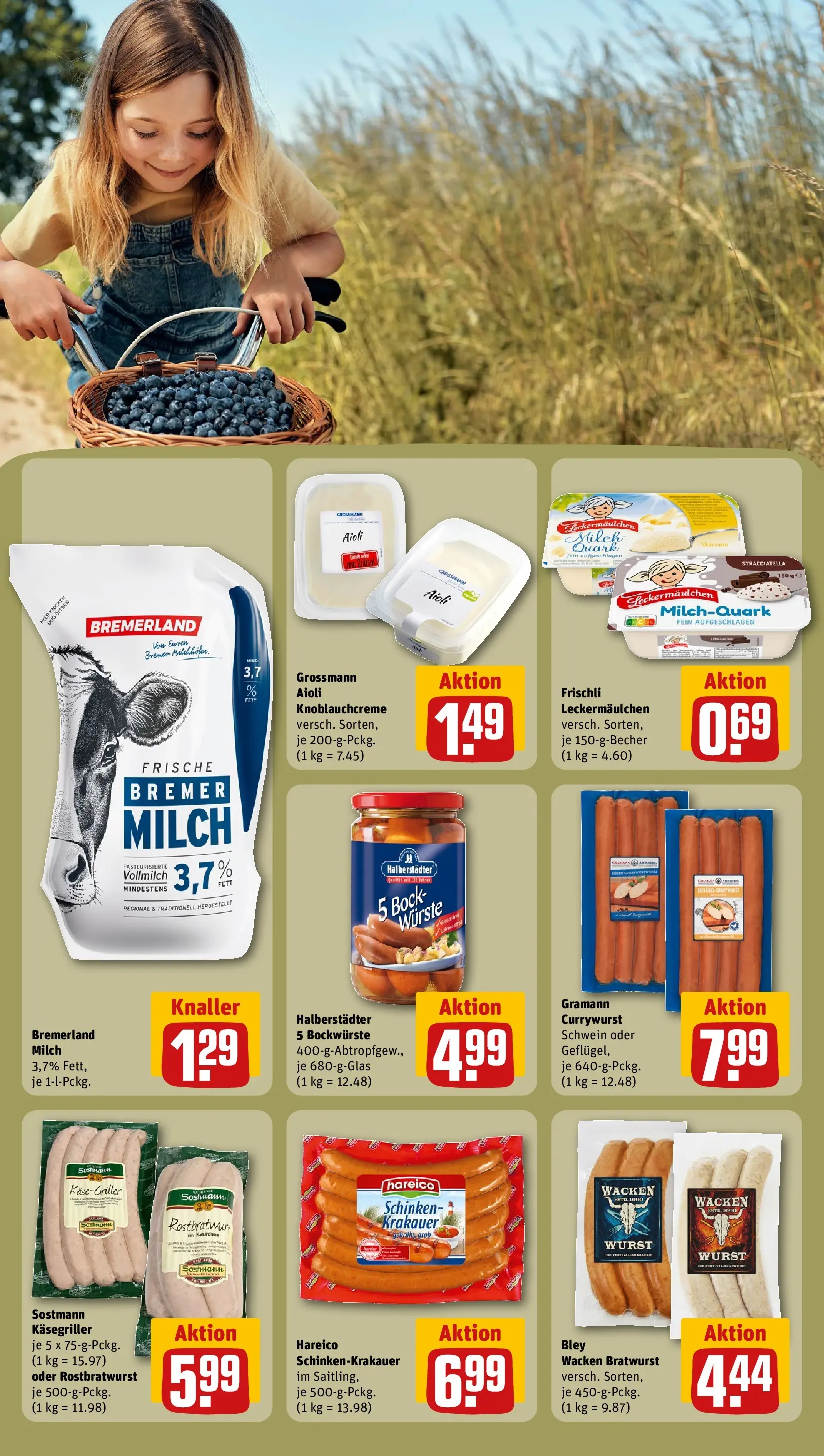 REWE Prospekt ab 27.07.2026 zum Blättern » Angebote | Seite: 25 | Produkte: Quark, Milch, Wurst, Schinken